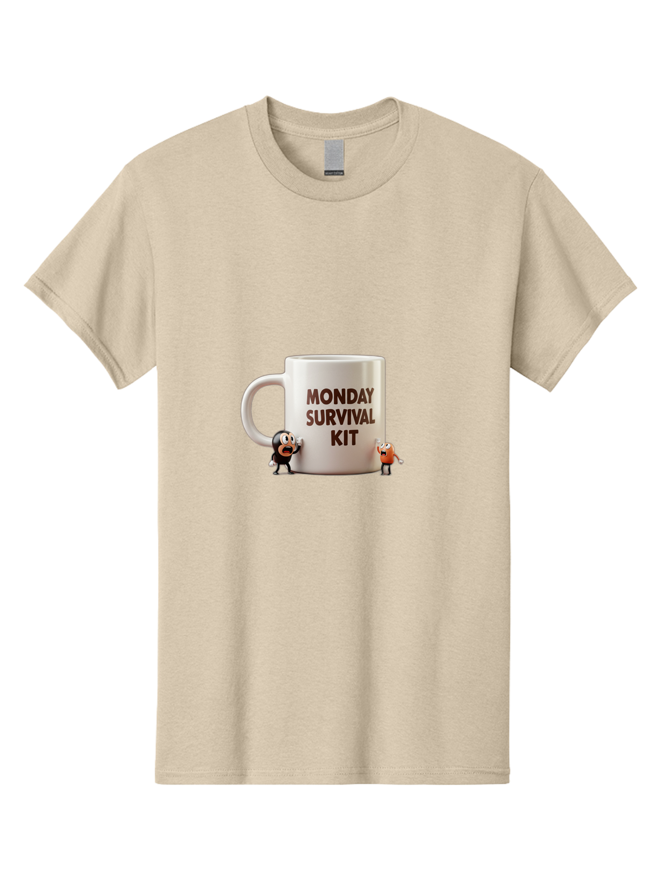 Monday-Survival-Kit-1 Men'S Graphic Tee, 100% Cotton, Comfortable Casual Summer Wear, Machine Washable, Coffee Mug, Monday Motivation, Survival Kit, Cartoon Characters, Humorous Design, Funny Coffee Cup, Quirky Illustration, Stress Relief Bae536 13