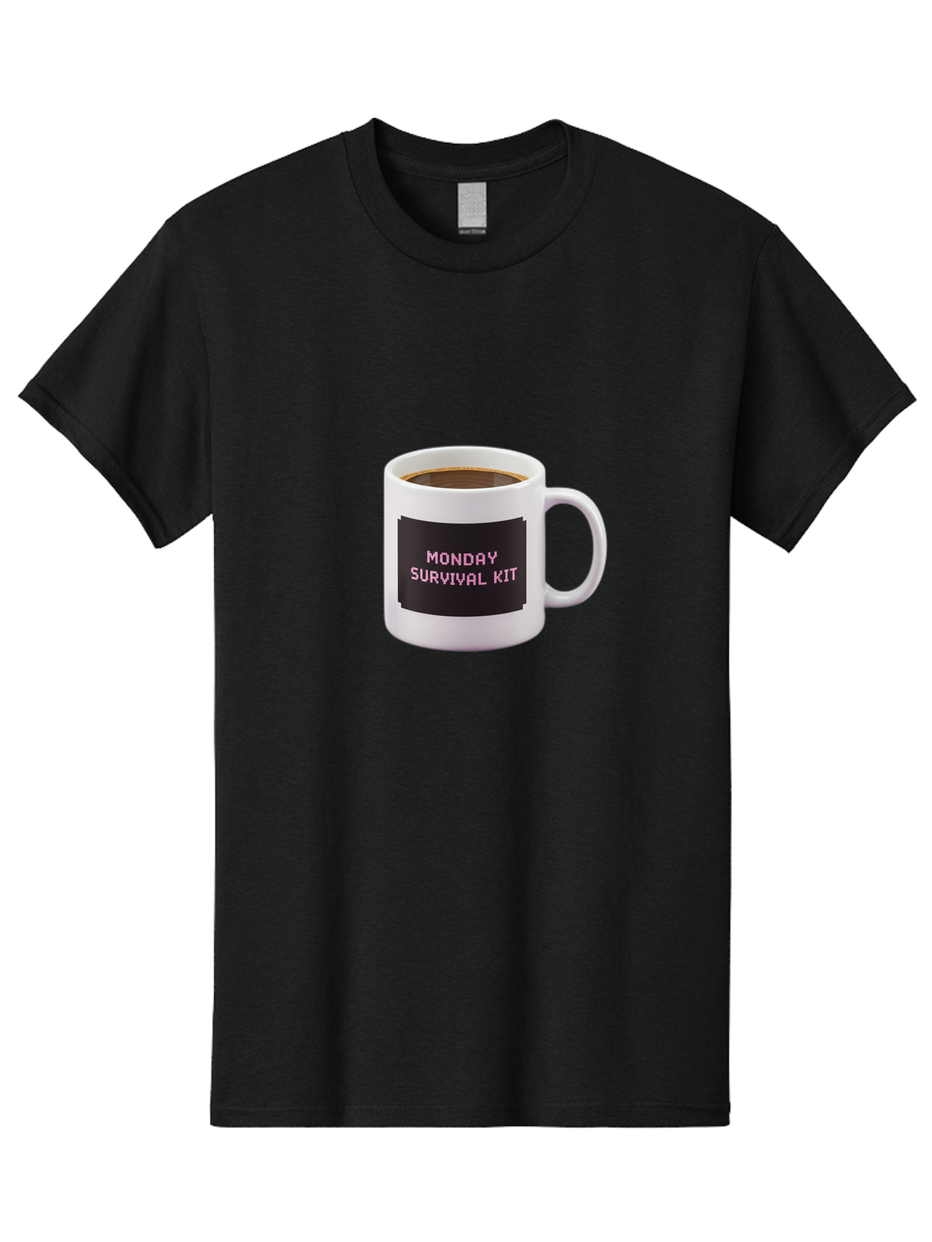 Monday-Survival-Kit-2 Men'S Graphic Tee, 100% Cotton, Comfortable Casual Summer Wear, Machine Washable, Coffee Mug, Monday Motivation, Survival Kit, Morning Coffee, Monday Blues, Funny Mug, Office Humor, Coworker Gift, Coffee Break Bae537 2