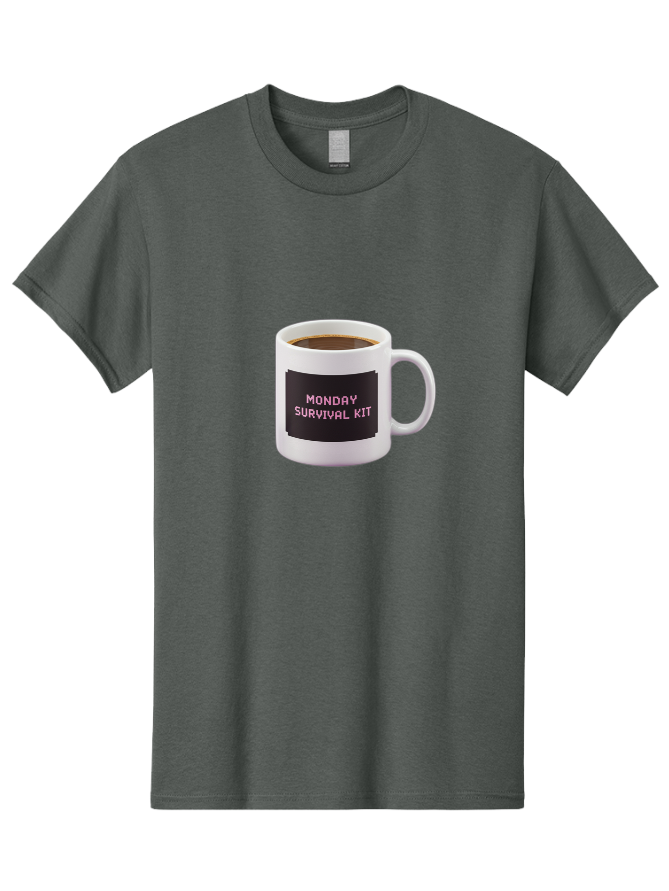 Monday-Survival-Kit-2 Men'S Graphic Tee, 100% Cotton, Comfortable Casual Summer Wear, Machine Washable, Coffee Mug, Monday Motivation, Survival Kit, Morning Coffee, Monday Blues, Funny Mug, Office Humor, Coworker Gift, Coffee Break Bae537 14
