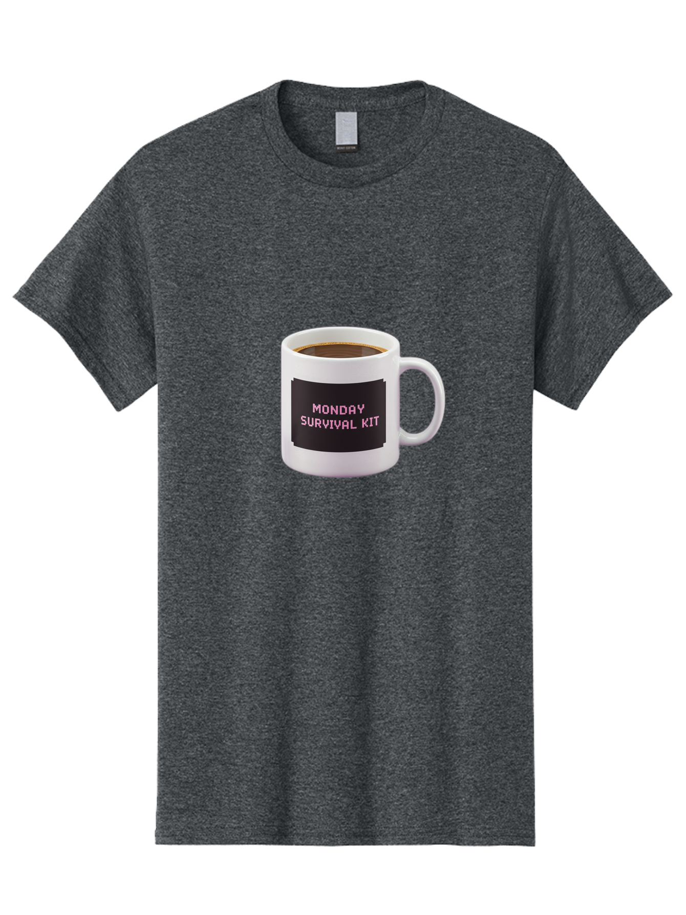 Monday-Survival-Kit-2 Men'S Graphic Tee, 100% Cotton, Comfortable Casual Summer Wear, Machine Washable, Coffee Mug, Monday Motivation, Survival Kit, Morning Coffee, Monday Blues, Funny Mug, Office Humor, Coworker Gift, Coffee Break Bae537 12