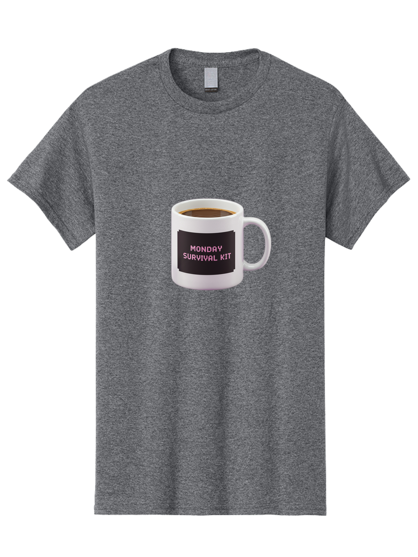 Monday-Survival-Kit-2 Men'S Graphic Tee, 100% Cotton, Comfortable Casual Summer Wear, Machine Washable, Coffee Mug, Monday Motivation, Survival Kit, Morning Coffee, Monday Blues, Funny Mug, Office Humor, Coworker Gift, Coffee Break Bae537 6