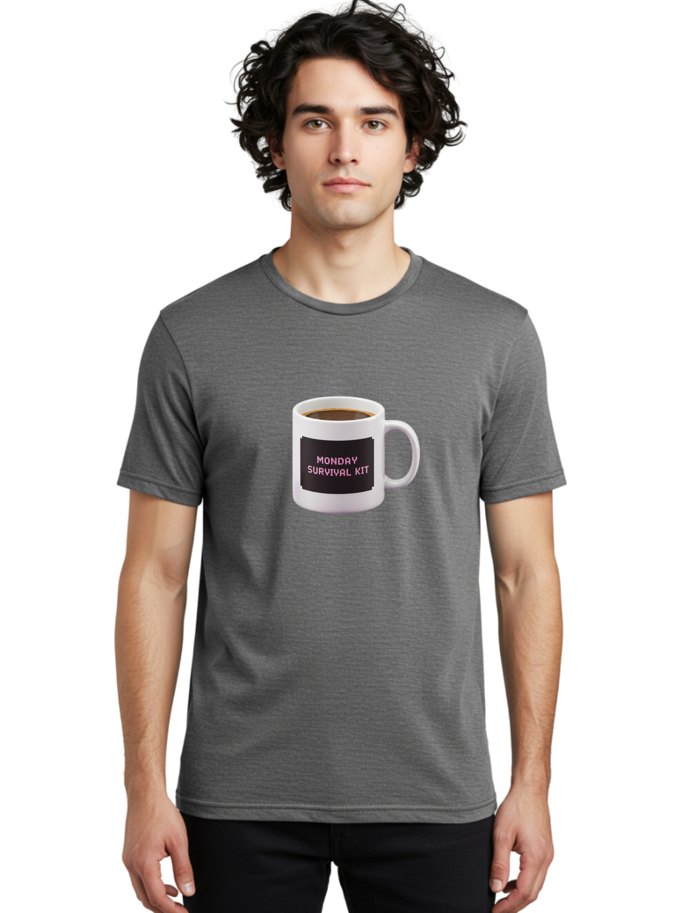 Monday-Survival-Kit-2 Men'S Graphic Tee, 100% Cotton, Comfortable Casual Summer Wear, Machine Washable, Coffee Mug, Monday Motivation, Survival Kit, Morning Coffee, Monday Blues, Funny Mug, Office Humor, Coworker Gift, Coffee Break Bae537 21