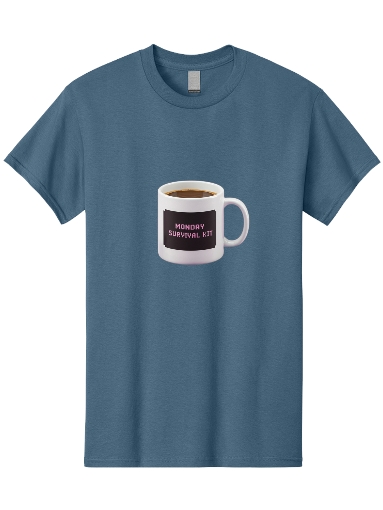 Monday-Survival-Kit-2 Men'S Graphic Tee, 100% Cotton, Comfortable Casual Summer Wear, Machine Washable, Coffee Mug, Monday Motivation, Survival Kit, Morning Coffee, Monday Blues, Funny Mug, Office Humor, Coworker Gift, Coffee Break Bae537 4