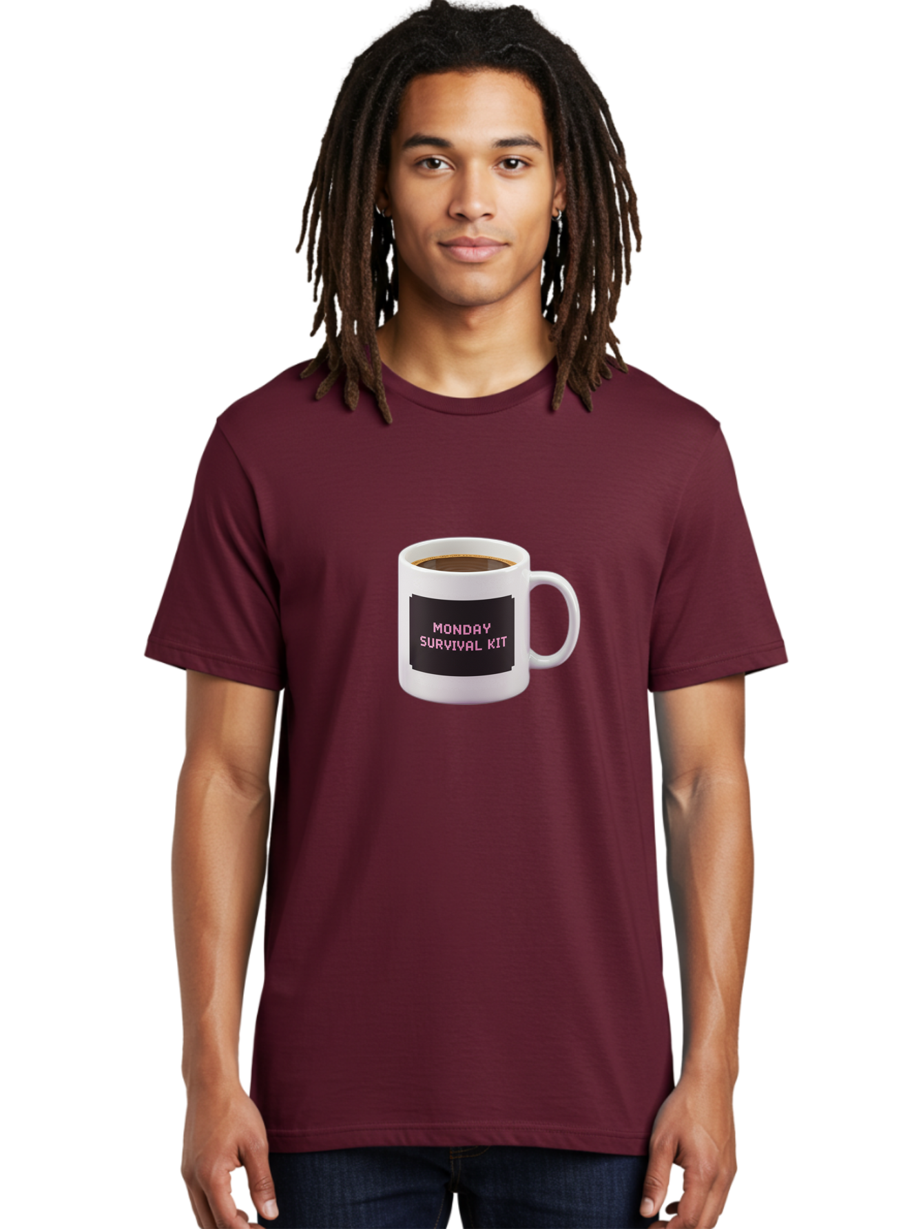 Monday-Survival-Kit-2 Men'S Graphic Tee, 100% Cotton, Comfortable Casual Summer Wear, Machine Washable, Coffee Mug, Monday Motivation, Survival Kit, Morning Coffee, Monday Blues, Funny Mug, Office Humor, Coworker Gift, Coffee Break Bae537 30