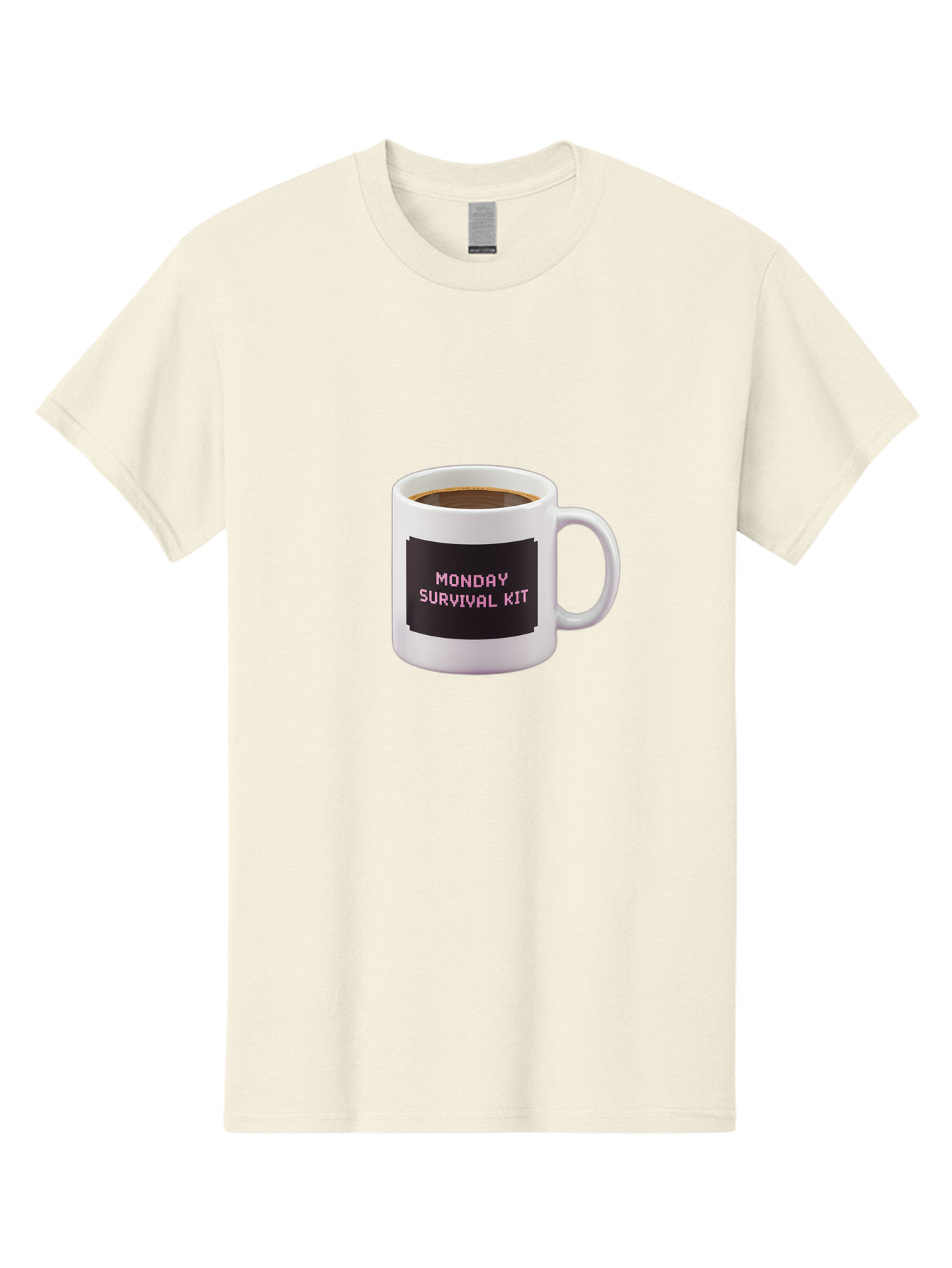 Monday-Survival-Kit-2 Men'S Graphic Tee, 100% Cotton, Comfortable Casual Summer Wear, Machine Washable, Coffee Mug, Monday Motivation, Survival Kit, Morning Coffee, Monday Blues, Funny Mug, Office Humor, Coworker Gift, Coffee Break Bae537 9
