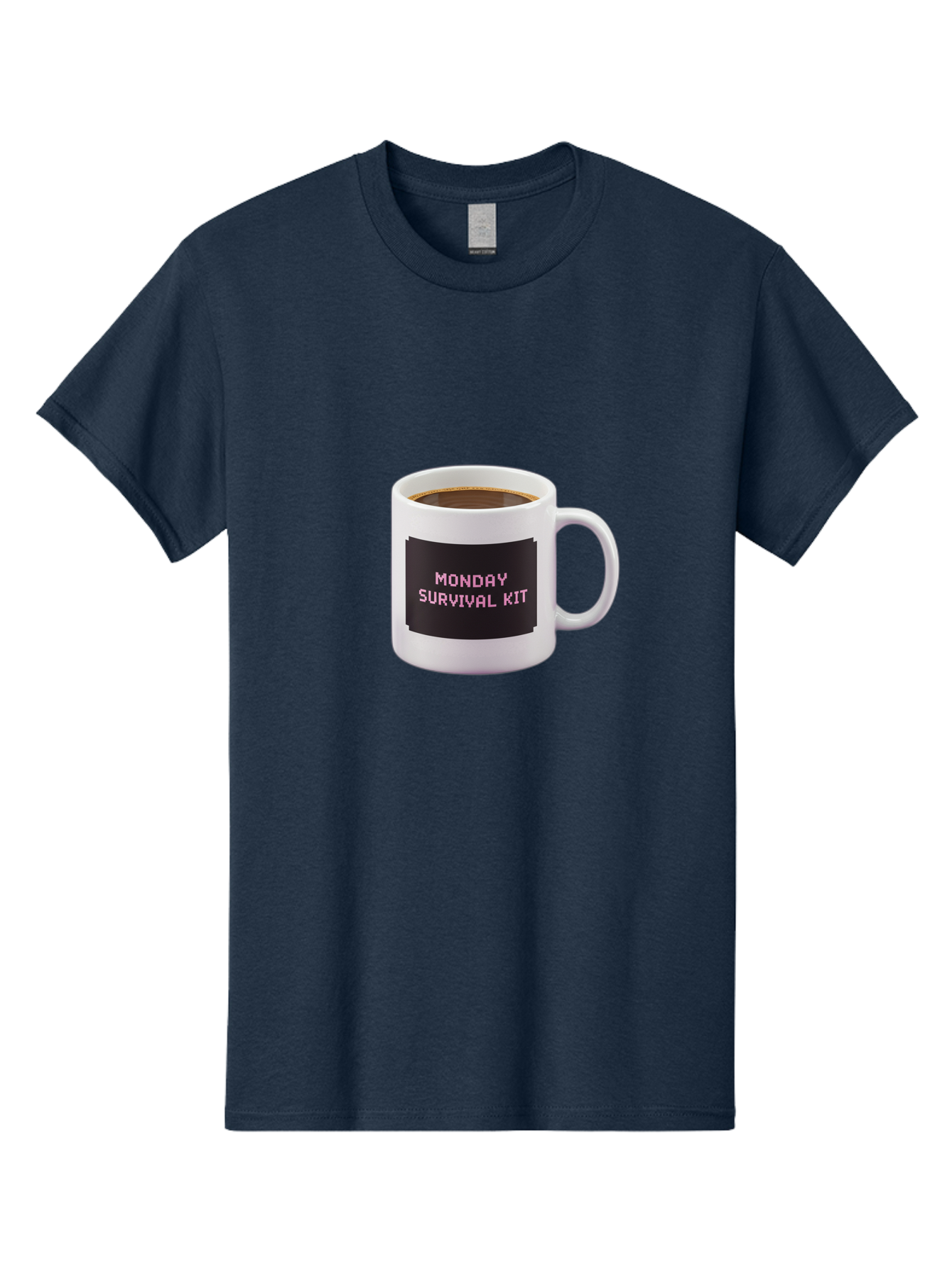 Monday-Survival-Kit-2 Men'S Graphic Tee, 100% Cotton, Comfortable Casual Summer Wear, Machine Washable, Coffee Mug, Monday Motivation, Survival Kit, Morning Coffee, Monday Blues, Funny Mug, Office Humor, Coworker Gift, Coffee Break Bae537 5