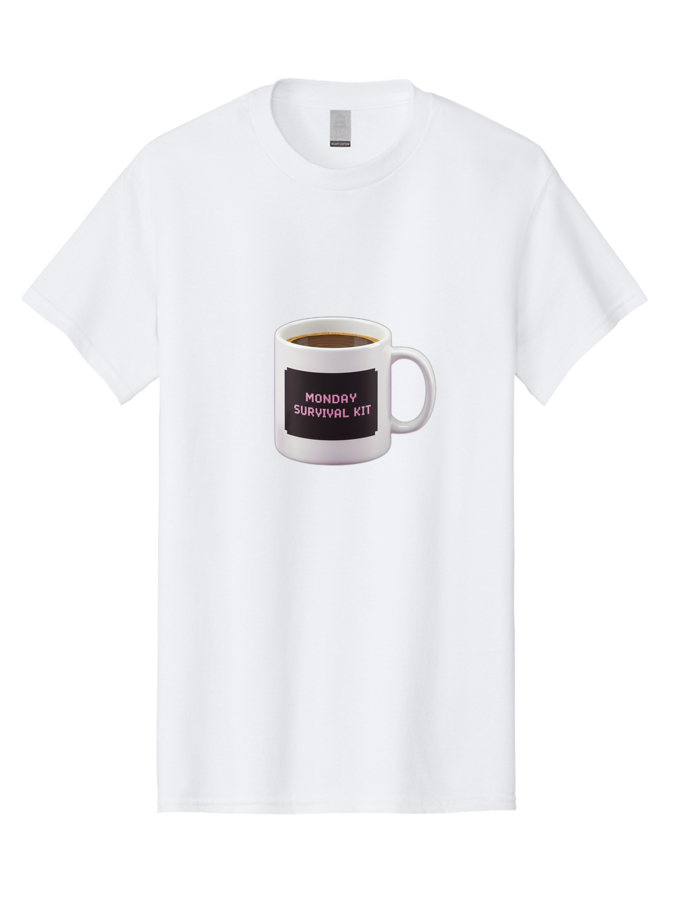 Monday-Survival-Kit-2 Men'S Graphic Tee, 100% Cotton, Comfortable Casual Summer Wear, Machine Washable, Coffee Mug, Monday Motivation, Survival Kit, Morning Coffee, Monday Blues, Funny Mug, Office Humor, Coworker Gift, Coffee Break Bae537 13
