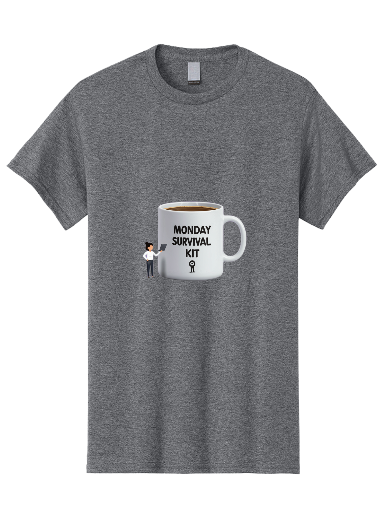 Monday-Survival-Kit Men'S Graphic Tee, 100% Cotton, Comfortable Casual Summer Wear, Machine Washable, Coffee Mug, Monday Motivation, Survival Kit, Morning Coffee, Coffee Break, Motivation, Morning Routine, Funny Coffee Mug, Office Humor, Bae538 15