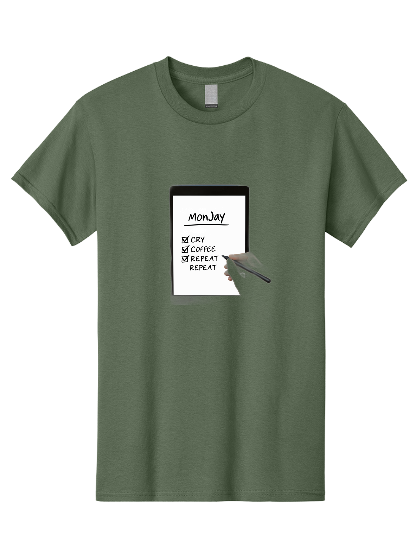 Monday-To-Do-List Men'S Graphic Tee, 100% Cotton, Comfortable Casual Summer Wear, Machine Washable, Monday To-Do List, Humorously Writing Task, Cry, Coffee, Repeat, Morning Routine Tasks, Checklist, Productivity, Task Management, Funny, Bae541 9