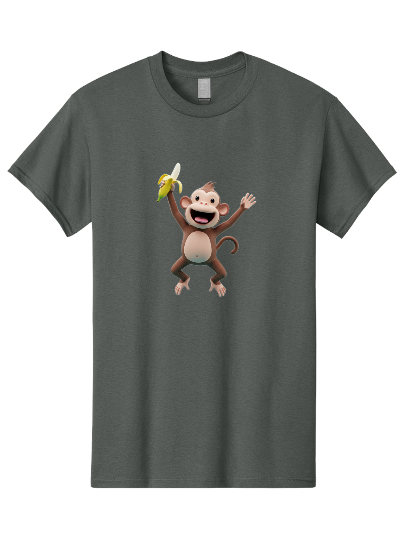 Monkey-With-Banana Men'S Graphic Tee, 100% Cotton, Comfortable Casual Summer Wear, Machine Washable, Cartoon Monkey, Playful Primate, Banana Treat, Funny Character, Joyful Expression, Animated Figure, Primate Portrait, Banana Snack, Bae543 14