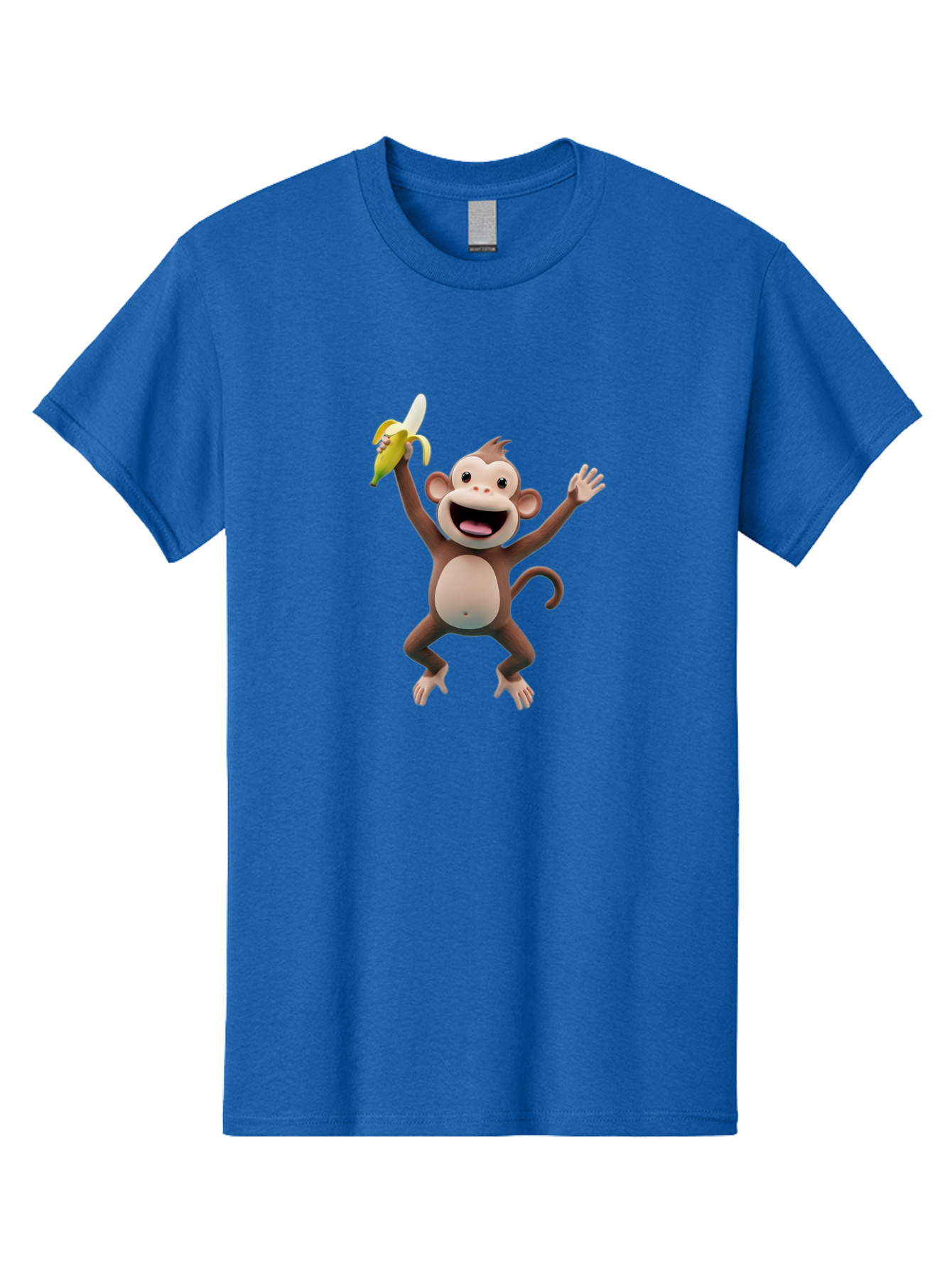 Monkey-With-Banana Men'S Graphic Tee, 100% Cotton, Comfortable Casual Summer Wear, Machine Washable, Cartoon Monkey, Playful Primate, Banana Treat, Funny Character, Joyful Expression, Animated Figure, Primate Portrait, Banana Snack, Bae543 8
