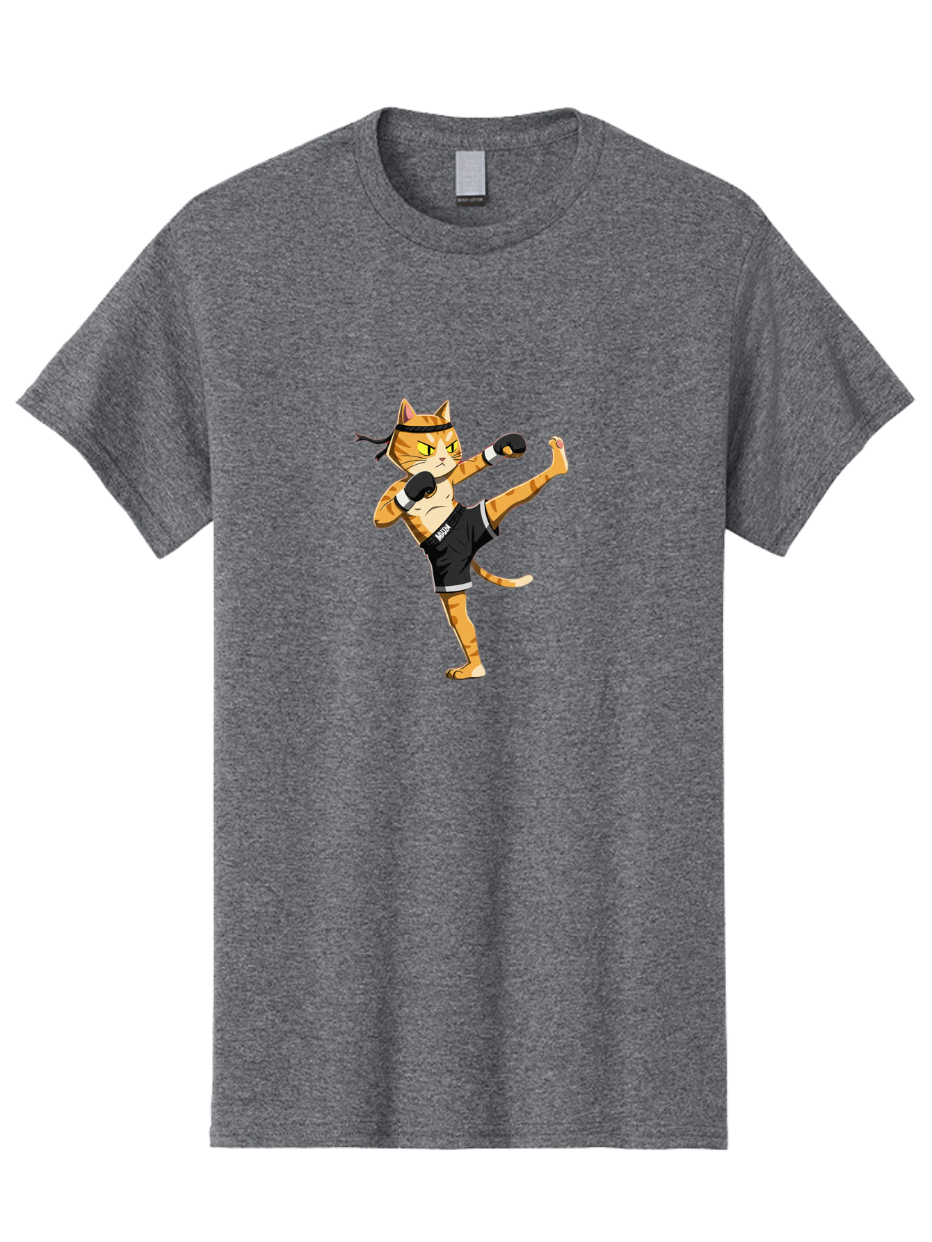 Muay Men'S Graphic Tee, 100% Cotton, Comfortable Casual Summer Wear, Machine Washable, Cartoon Cat, Muay Thai Fighter, Martial Arts, Kickboxing, Fighting Stance, Boxing Gloves, Muay, Ninja, Thai Boxing Bae564 2