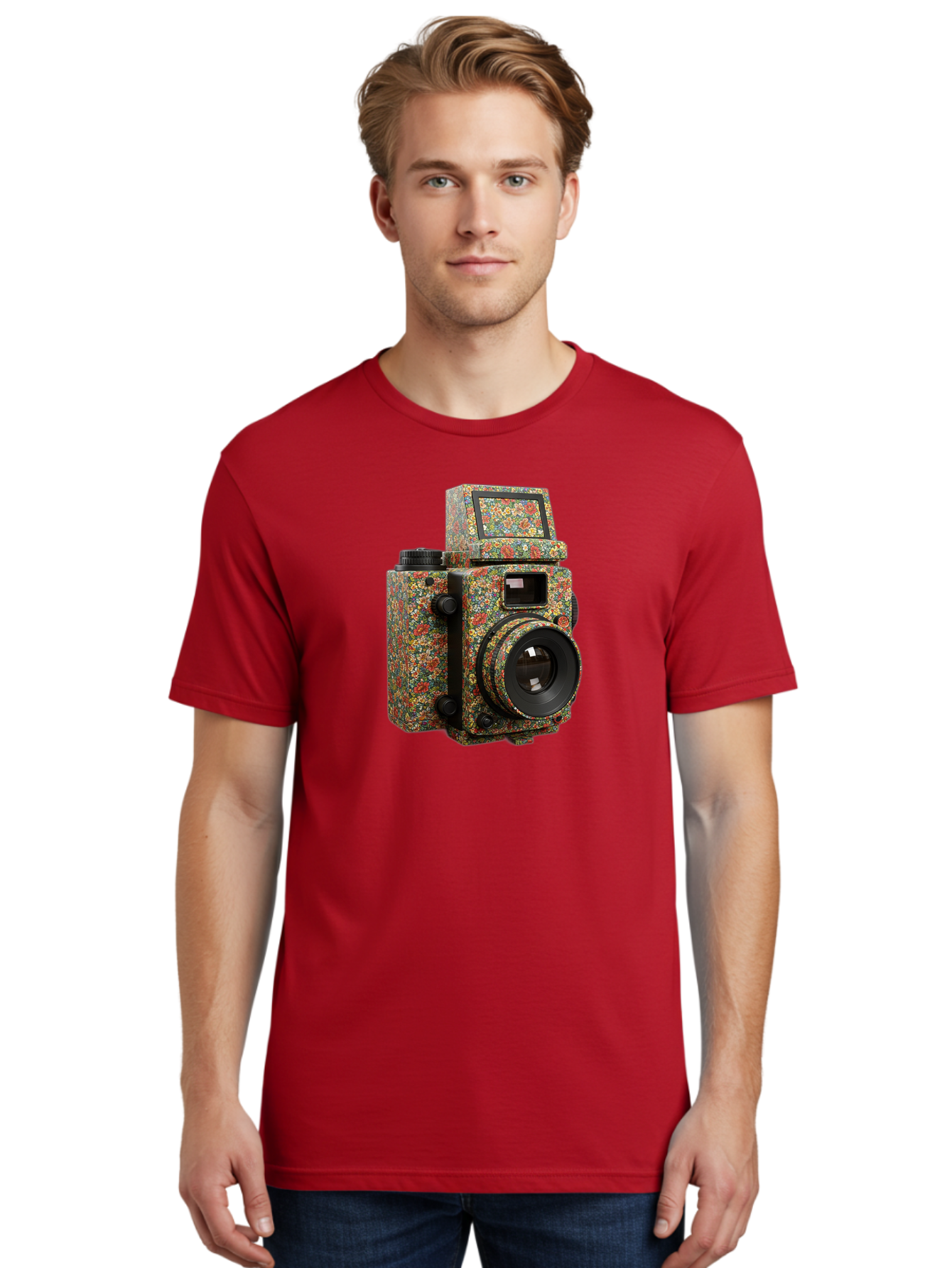 Multicolored-Camera Men'S Graphic Tee, 100% Cotton, Comfortable Casual Summer Wear, Machine Washable, Multicolored Paint Splatters, Artistic Camera Design, Vibrant Decor, Photography Equipment, Creative Expression, Unique Art Piece, Bae565 30