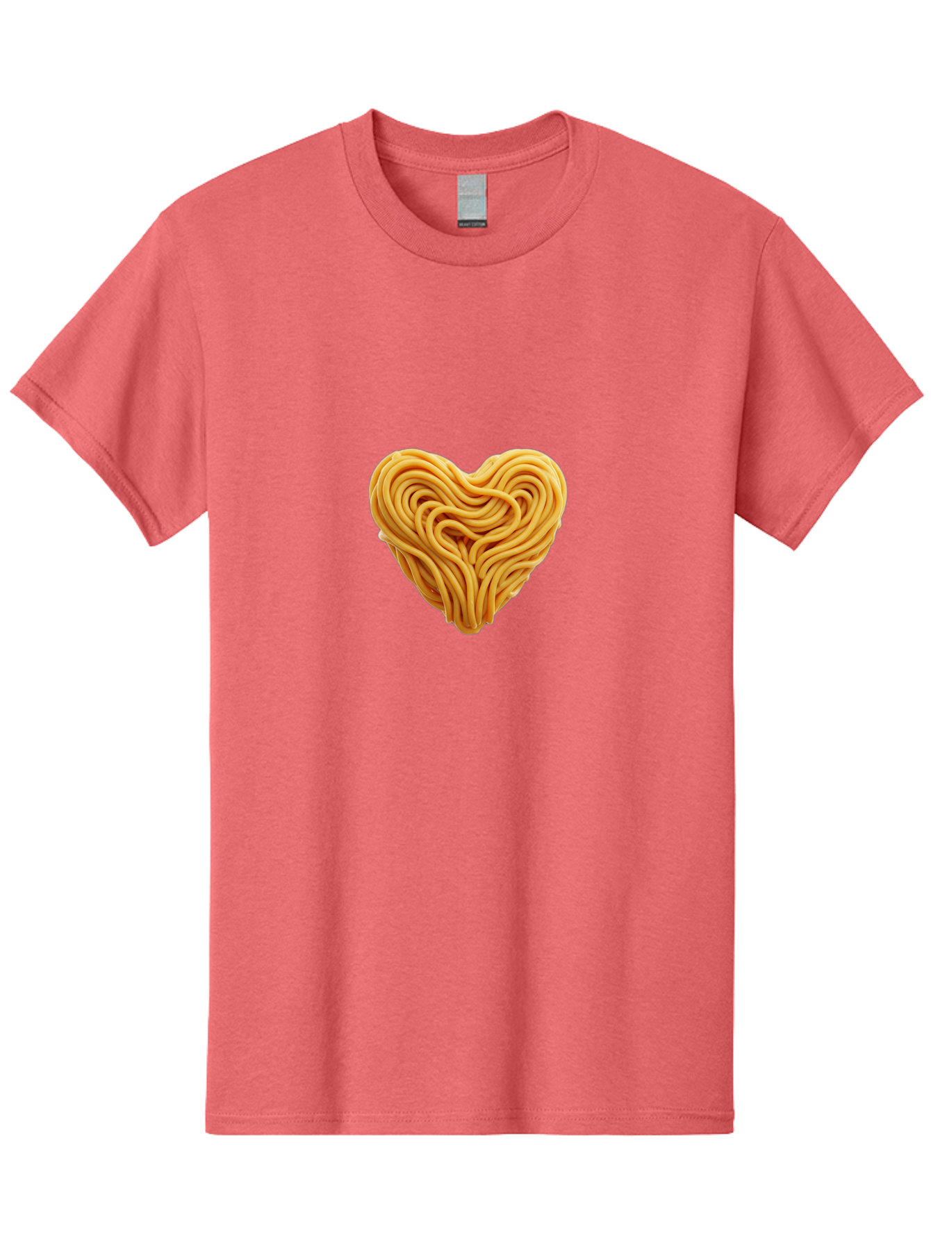 Noodles-Heart Men'S Graphic Tee, 100% Cotton, Comfortable Casual Summer Wear, Machine Washable, Heart Shaped Noodles, Creative Food Art, Noodle Design, Heart Made Of Noodles, Food Creativity, Unique Culinary Art, Noodle Heart, Food Styling Bae568 5