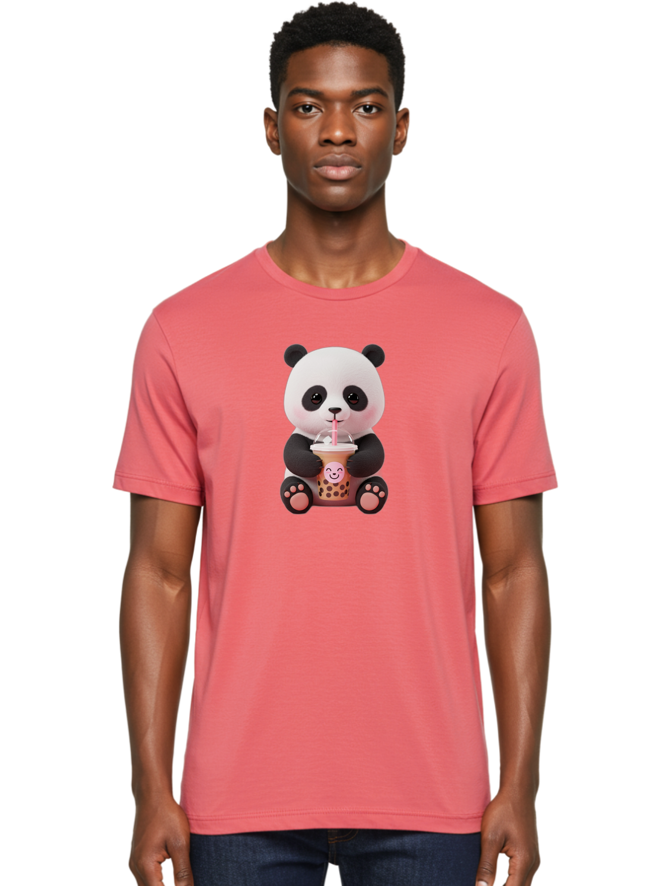 Panda-Drinking-Bubble-Tea-5 Men'S Graphic Tee, 100% Cotton, Comfortable Casual Summer Wear, Machine Washable, Cartoon Panda, Boba Tea, Bubble Tea, Adorable Animal, Kawaii Character, Milk Tea, Straw, Cute Design, Funny Illustration, Bae582 26