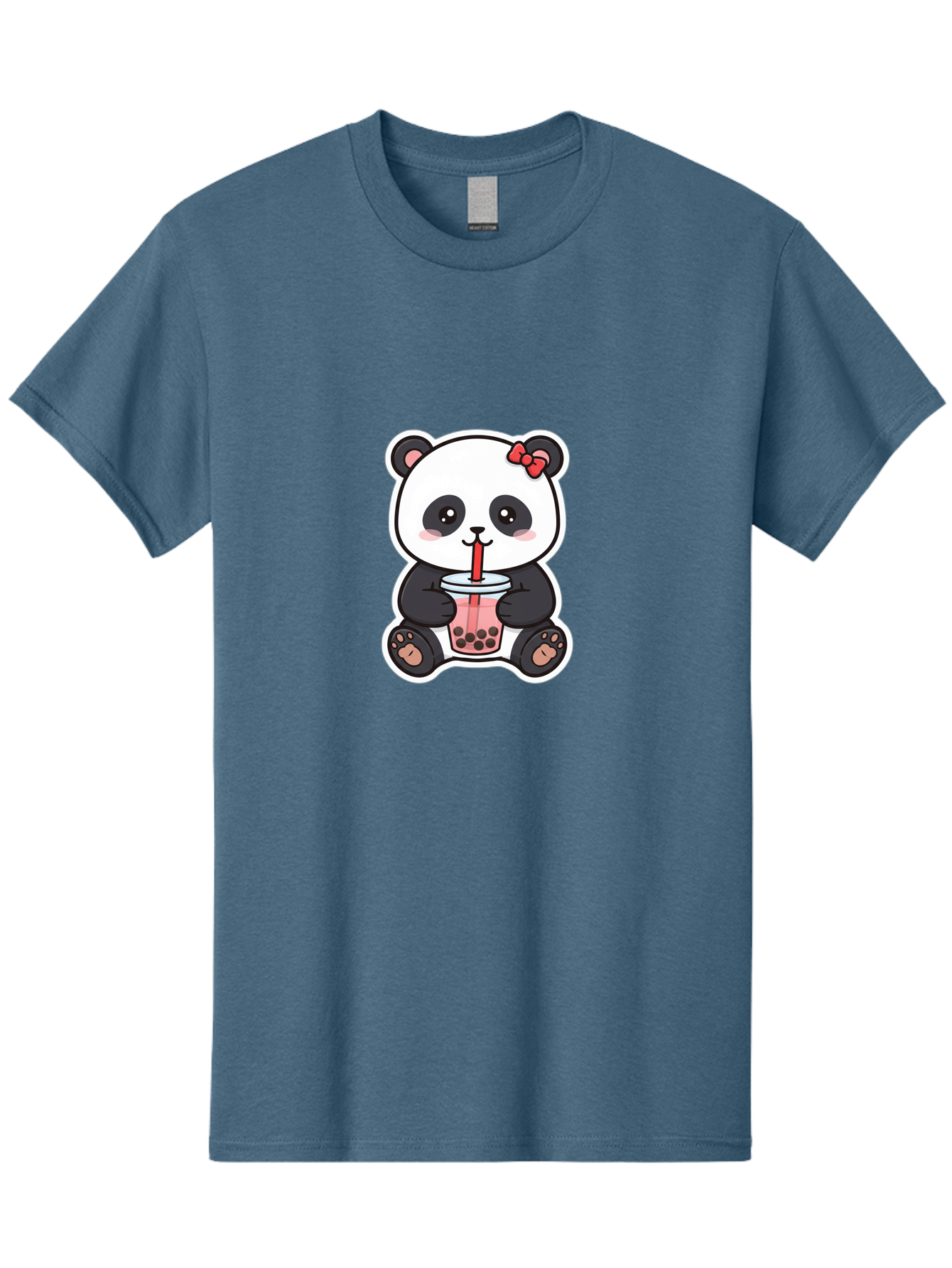 Panda-Drinking-Bubble-Tea Men'S Graphic Tee, 100% Cotton, Comfortable Casual Summer Wear, Machine Washable, Cute Panda, Boba Tea, Bubble Tea, Kawaii Character, Adorable Animal, Pink Drink, Red Straw, Boba Lover, Cartoon Style Bae583 14