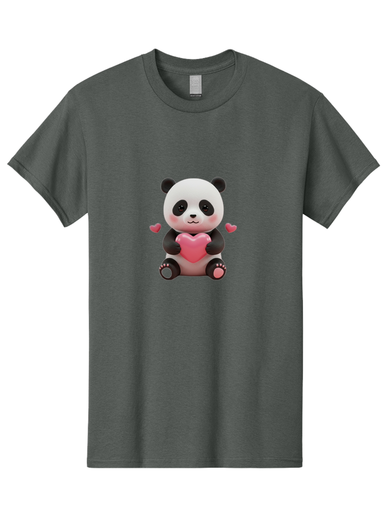 Panda-Holding-Heart-1 Men'S Graphic Tee, 100% Cotton, Comfortable Casual Summer Wear, Machine Washable, Cartoon Panda Holding Heart, Cute Panda Bear, Pink Hearts, Adorable Design, Kawaii Character, Love Symbol, Digital Illustration, Bae592 15