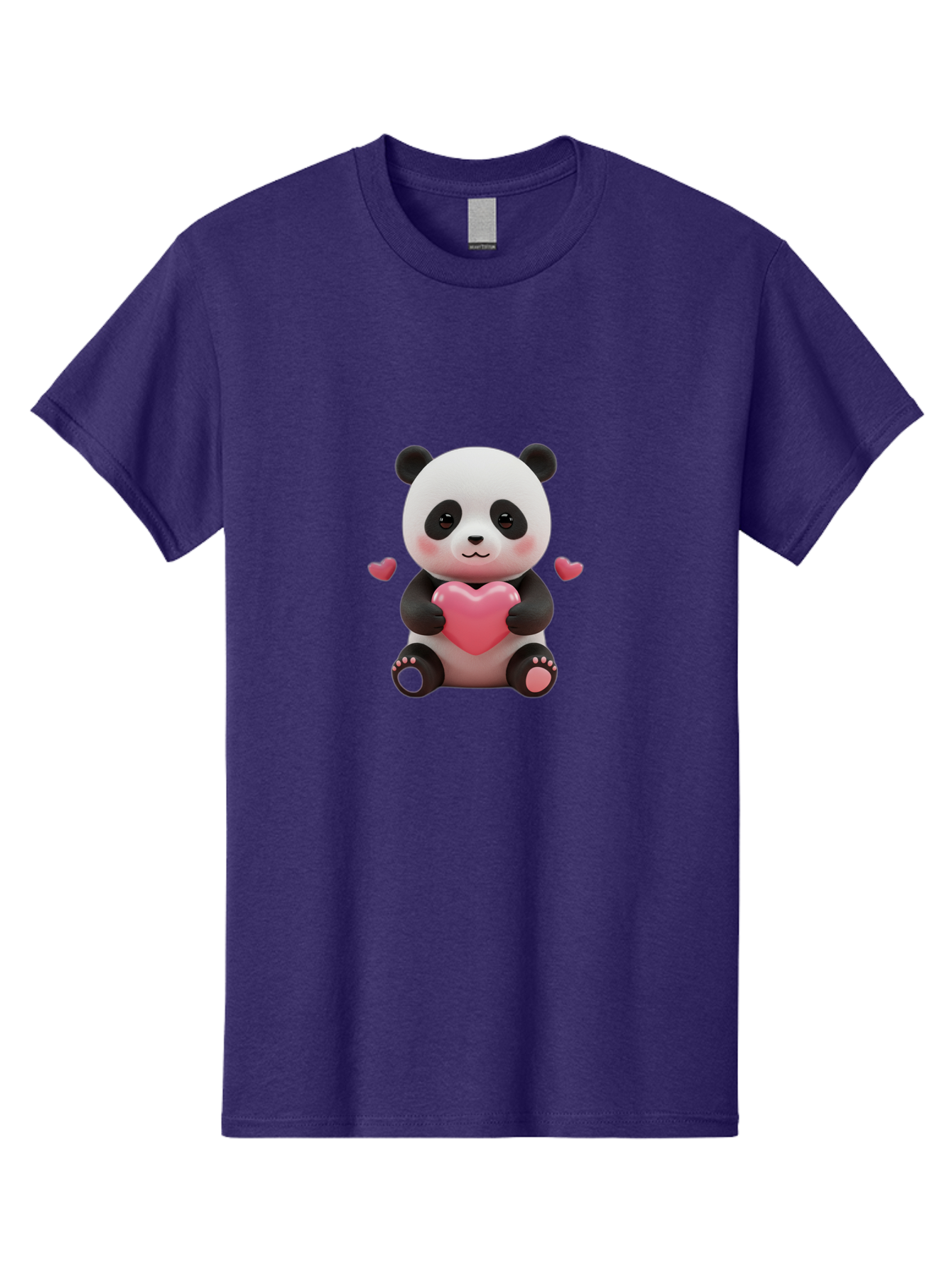 Panda-Holding-Heart-1 Men'S Graphic Tee, 100% Cotton, Comfortable Casual Summer Wear, Machine Washable, Cartoon Panda Holding Heart, Cute Panda Bear, Pink Hearts, Adorable Design, Kawaii Character, Love Symbol, Digital Illustration, Bae592 6