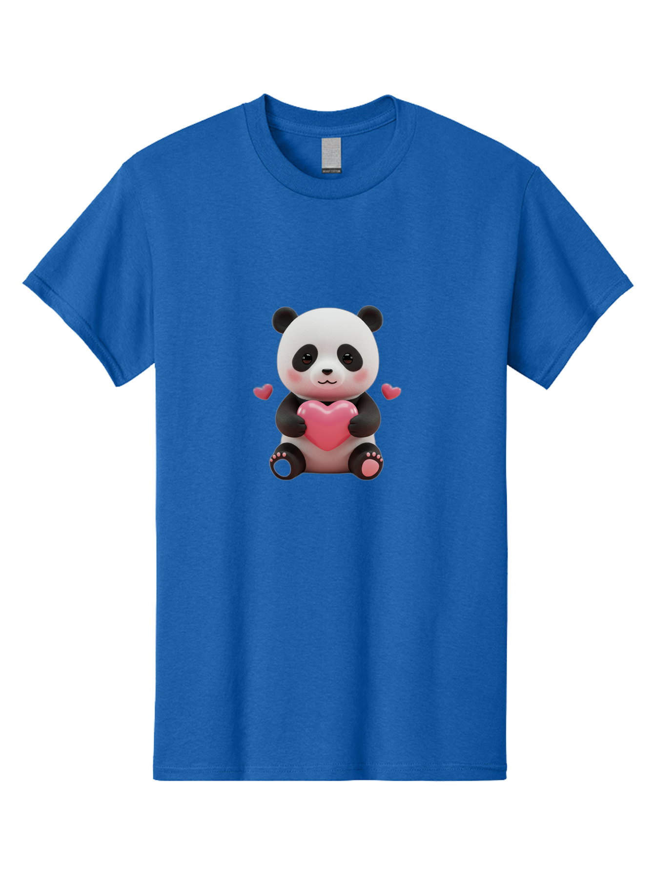 Panda-Holding-Heart-1 Men'S Graphic Tee, 100% Cotton, Comfortable Casual Summer Wear, Machine Washable, Cartoon Panda Holding Heart, Cute Panda Bear, Pink Hearts, Adorable Design, Kawaii Character, Love Symbol, Digital Illustration, Bae592 14