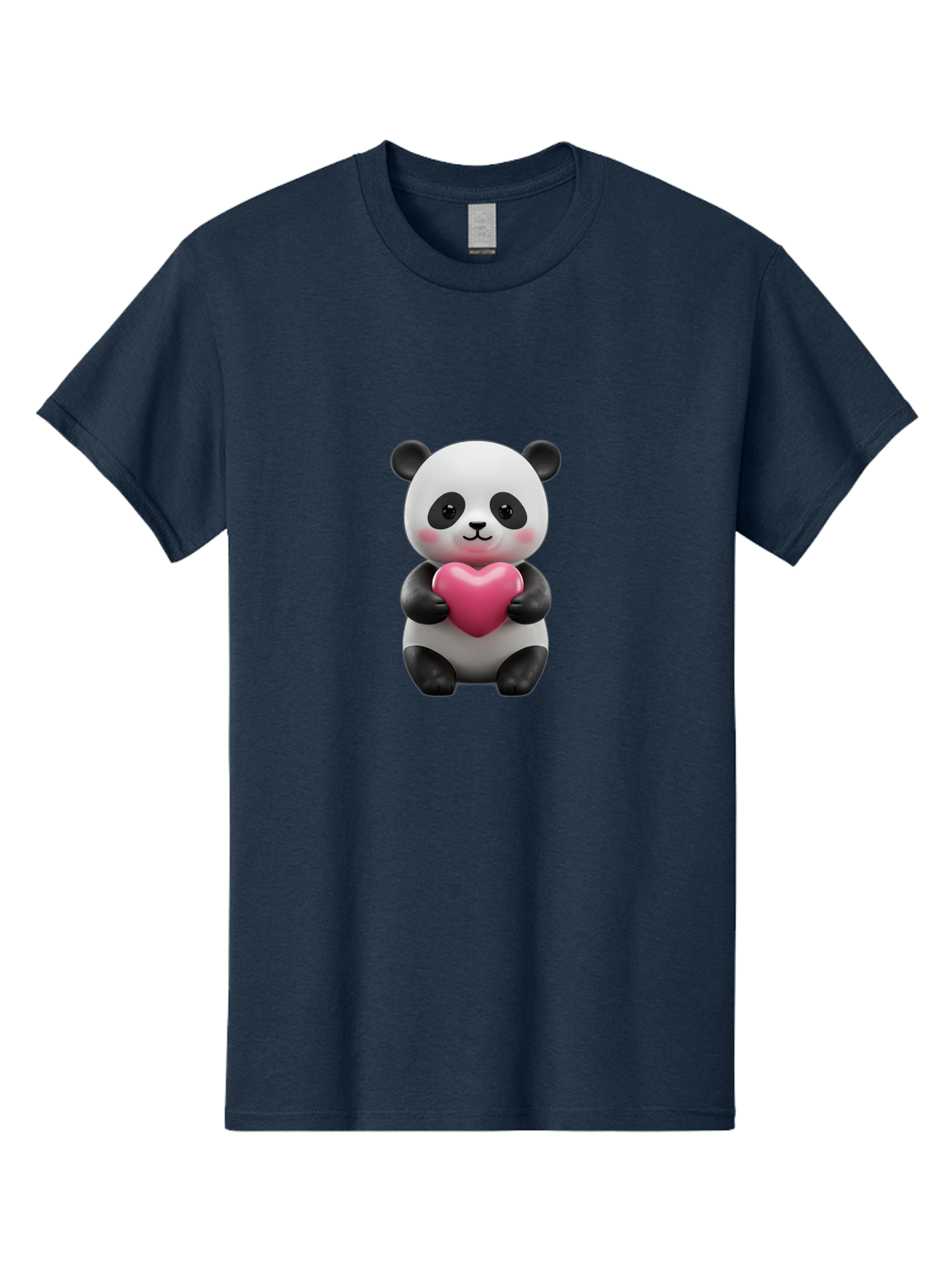 Panda-Holding-Heart-5 Men'S Graphic Tee, 100% Cotton, Comfortable Casual Summer Wear, Machine Washable, Cute Panda Bear, Adorable Cartoon Character, Pink Heart, Loving Gesture, Heartwarming Scene, Valentines Day, Love Symbol, Cartoon Graphics, Bae596 10