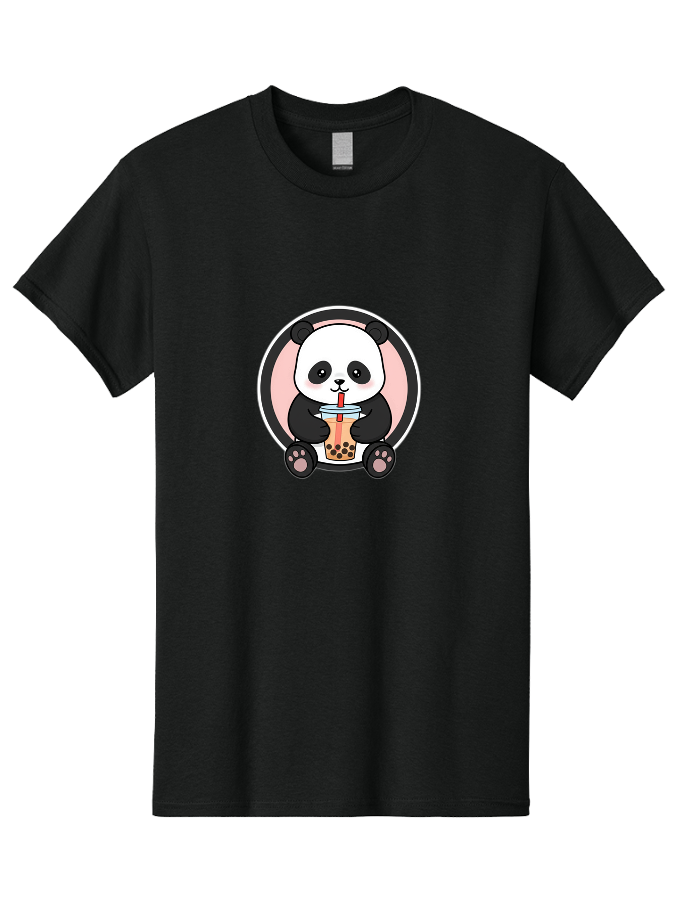 Panda-Sipping-Bubble-Tea Men'S Graphic Tee, 100% Cotton, Comfortable Casual Summer Wear, Machine Washable, Cartoon Panda, Dj Headphones, Bubble Tea, Milk Tea, Boba Drink, Kawaii Character, Cute Animal, Fun Design, Playful Illustration, Bae605 8