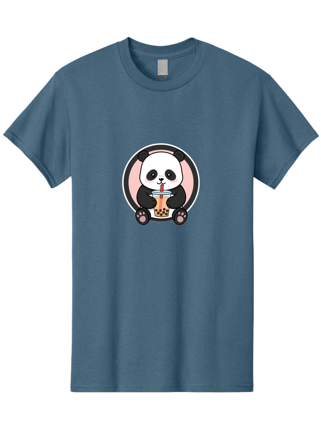 Panda-Sipping-Bubble-Tea Men'S Graphic Tee, 100% Cotton, Comfortable Casual Summer Wear, Machine Washable, Cartoon Panda, Dj Headphones, Bubble Tea, Milk Tea, Boba Drink, Kawaii Character, Cute Animal, Fun Design, Playful Illustration, Bae605 4