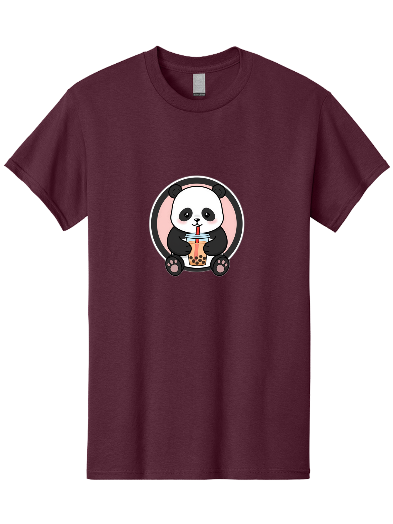 Panda-Sipping-Bubble-Tea Men'S Graphic Tee, 100% Cotton, Comfortable Casual Summer Wear, Machine Washable, Cartoon Panda, Dj Headphones, Bubble Tea, Milk Tea, Boba Drink, Kawaii Character, Cute Animal, Fun Design, Playful Illustration, Bae605 6