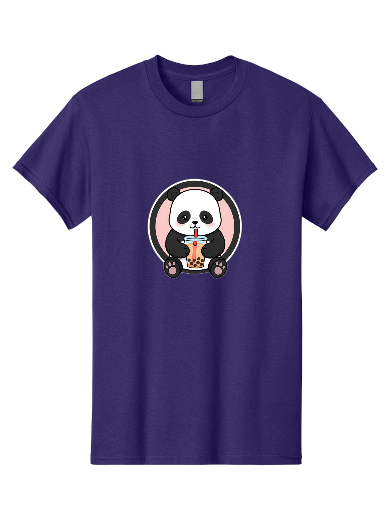 Panda-Sipping-Bubble-Tea Men'S Graphic Tee, 100% Cotton, Comfortable Casual Summer Wear, Machine Washable, Cartoon Panda, Dj Headphones, Bubble Tea, Milk Tea, Boba Drink, Kawaii Character, Cute Animal, Fun Design, Playful Illustration, Bae605 5