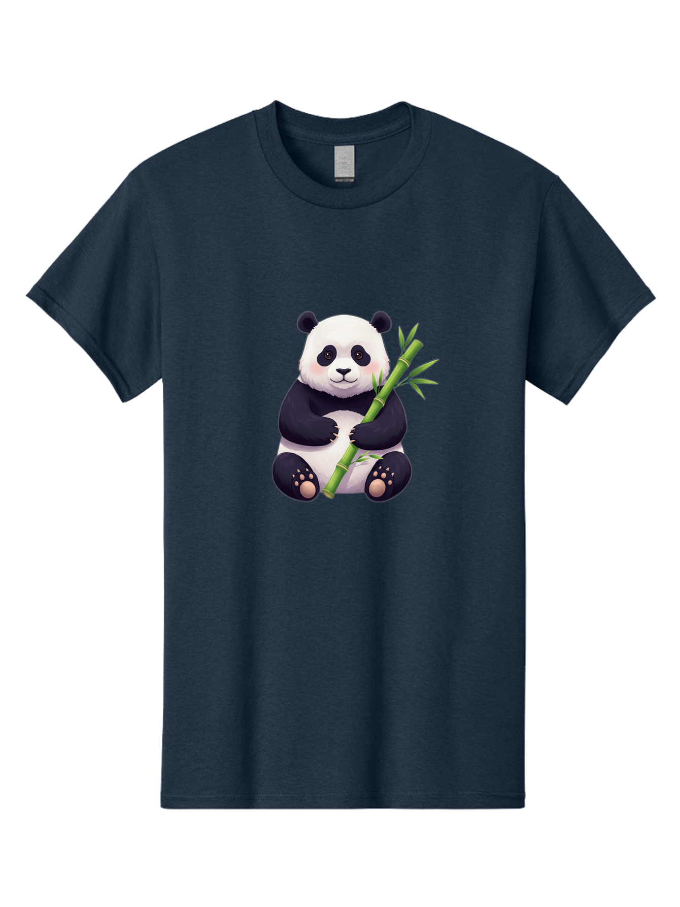 Panda-With-Bamboo Men'S Graphic Tee, 100% Cotton, Comfortable Casual Summer Wear, Machine Washable, Cartoon Panda, Giant Panda, Bamboo, Cute Animal, Black And White Fur, Adorable, Charming, Animal Lover, Wildlife, Conservation Bae607 5