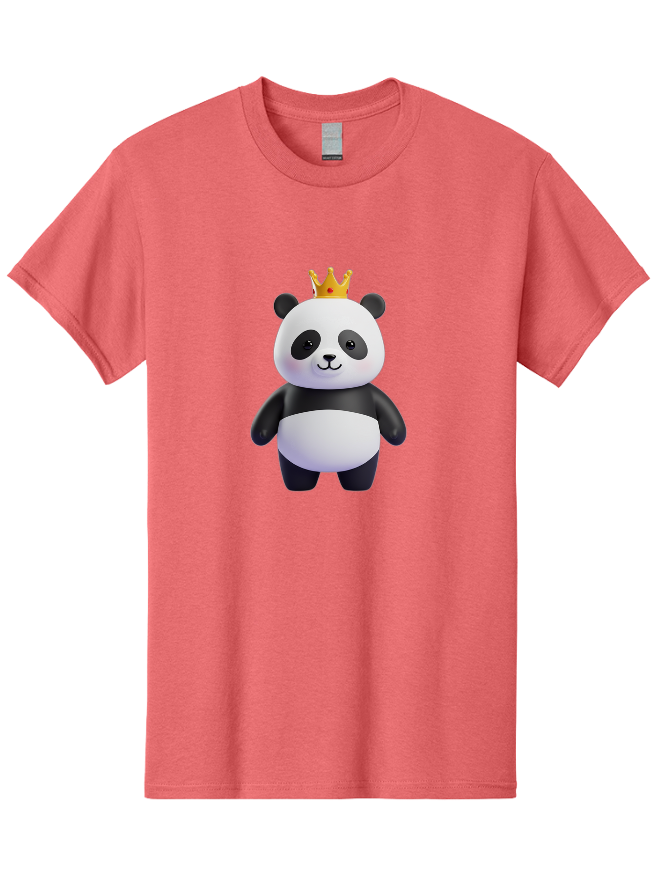 Panda-With-Crown-3 Men'S Graphic Tee, 100% Cotton, Comfortable Casual Summer Wear, Machine Washable, Cartoon Panda Bear, Cute Illustration, Panda With Crown, Golden Crown, Kawaii Character, Adorable Animal, Black And White Panda, Funny Panda, Bae610 11