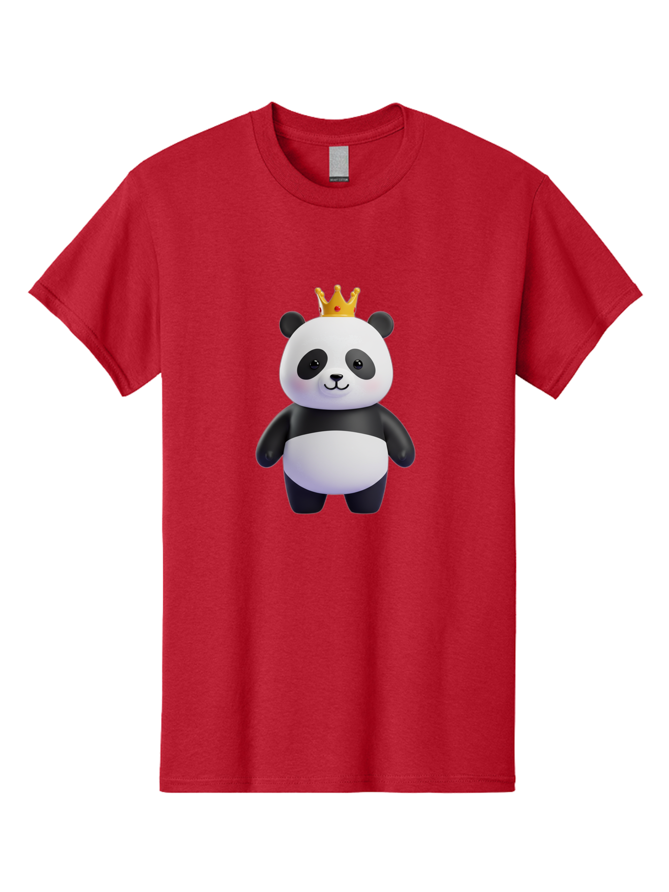 Panda-With-Crown-3 Men'S Graphic Tee, 100% Cotton, Comfortable Casual Summer Wear, Machine Washable, Cartoon Panda Bear, Cute Illustration, Panda With Crown, Golden Crown, Kawaii Character, Adorable Animal, Black And White Panda, Funny Panda, Bae610 13