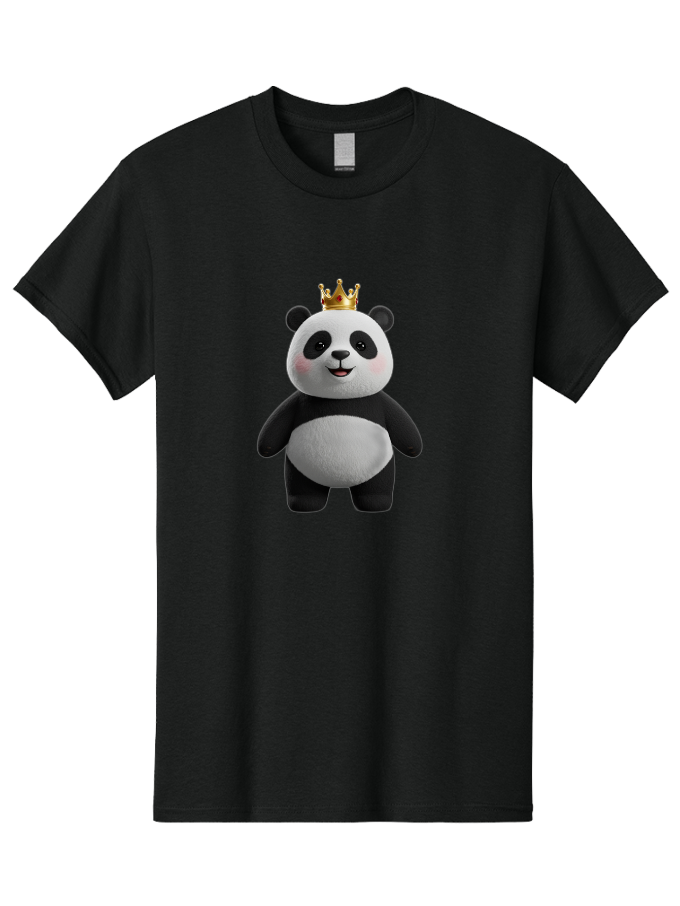 Panda-With-Crown-7 Men'S Graphic Tee, 100% Cotton, Comfortable Casual Summer Wear, Machine Washable, Cartoon Panda, Cute Animal, Panda Bear, Crown On Head, Regal Animal, Adorable Creature, Funny Character, Digital Art, Illustration, Bae614 9