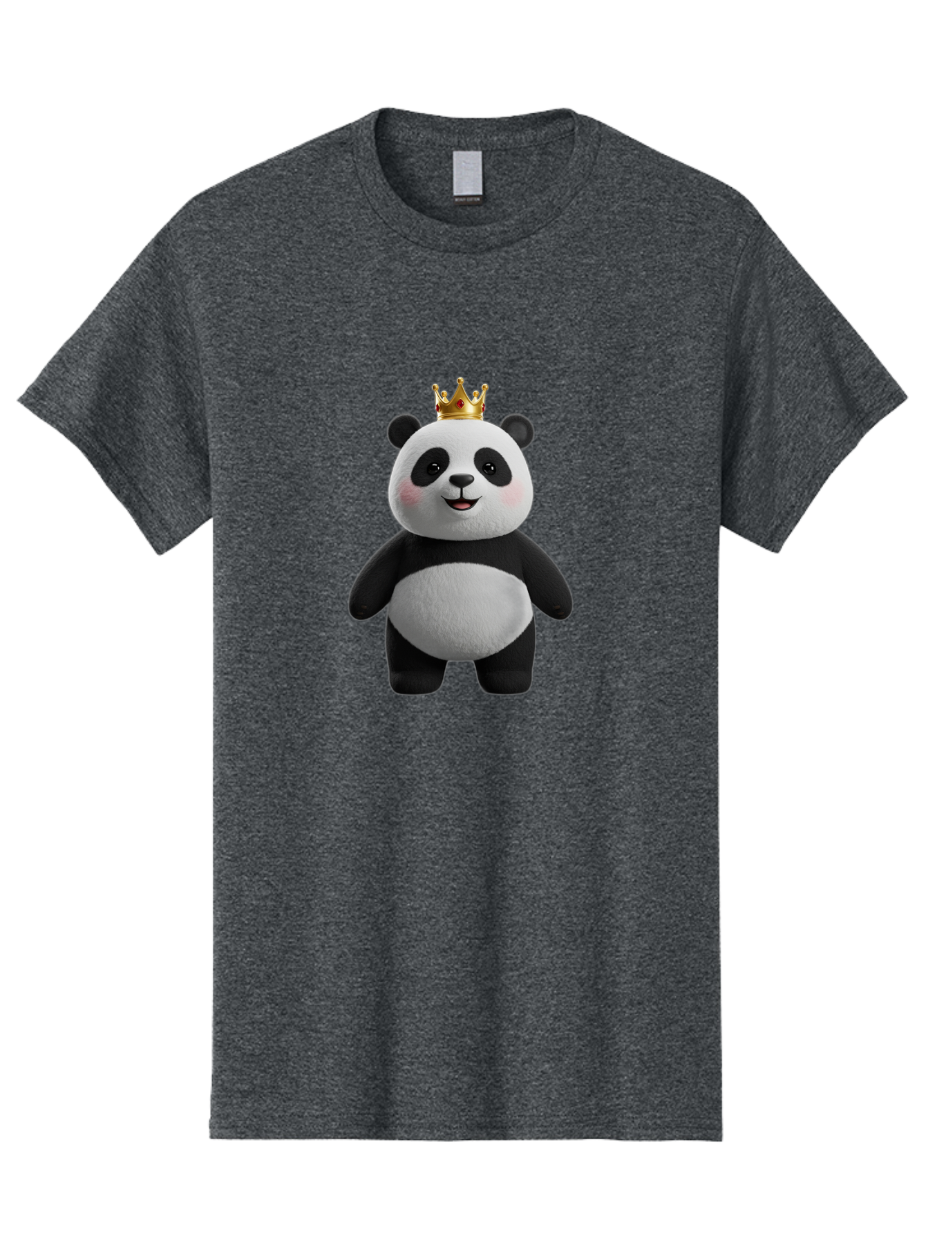 Panda-With-Crown-7 Men'S Graphic Tee, 100% Cotton, Comfortable Casual Summer Wear, Machine Washable, Cartoon Panda, Cute Animal, Panda Bear, Crown On Head, Regal Animal, Adorable Creature, Funny Character, Digital Art, Illustration, Bae614 6