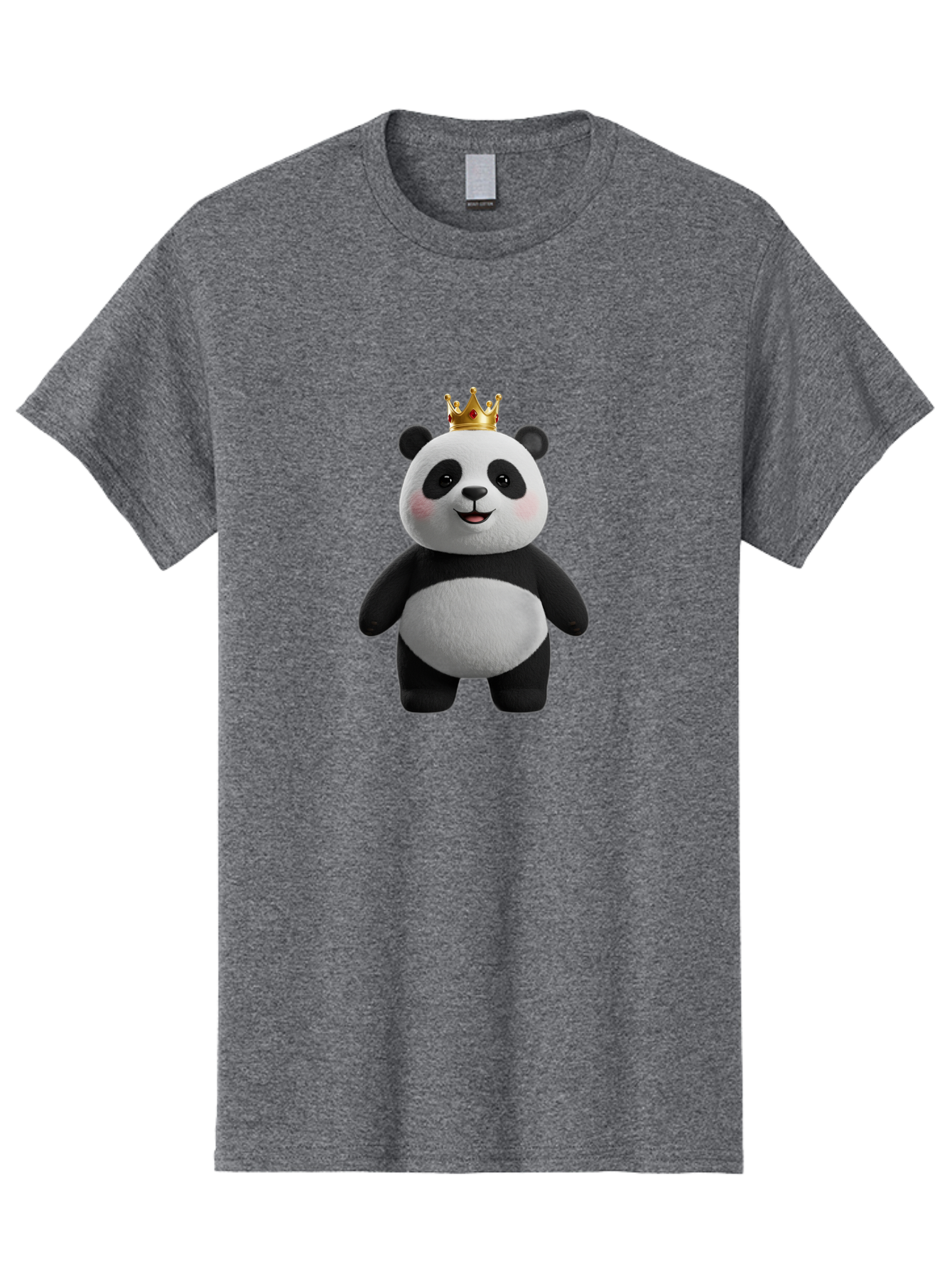 Panda-With-Crown-7 Men'S Graphic Tee, 100% Cotton, Comfortable Casual Summer Wear, Machine Washable, Cartoon Panda, Cute Animal, Panda Bear, Crown On Head, Regal Animal, Adorable Creature, Funny Character, Digital Art, Illustration, Bae614 4