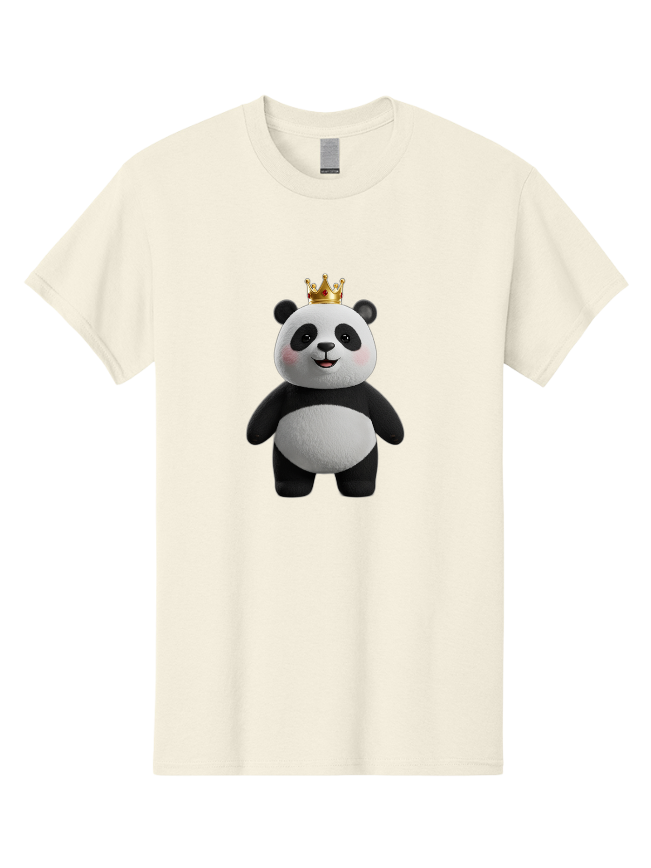 Panda-With-Crown-7 Men'S Graphic Tee, 100% Cotton, Comfortable Casual Summer Wear, Machine Washable, Cartoon Panda, Cute Animal, Panda Bear, Crown On Head, Regal Animal, Adorable Creature, Funny Character, Digital Art, Illustration, Bae614 13