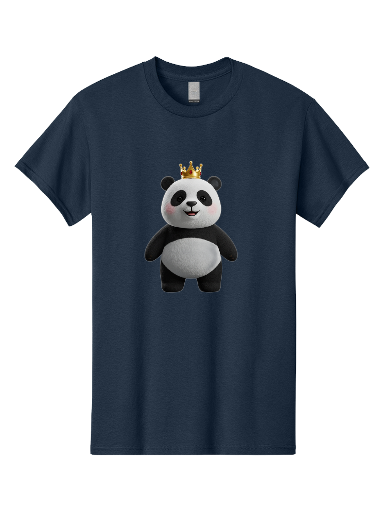 Panda-With-Crown-7 Men'S Graphic Tee, 100% Cotton, Comfortable Casual Summer Wear, Machine Washable, Cartoon Panda, Cute Animal, Panda Bear, Crown On Head, Regal Animal, Adorable Creature, Funny Character, Digital Art, Illustration, Bae614 7