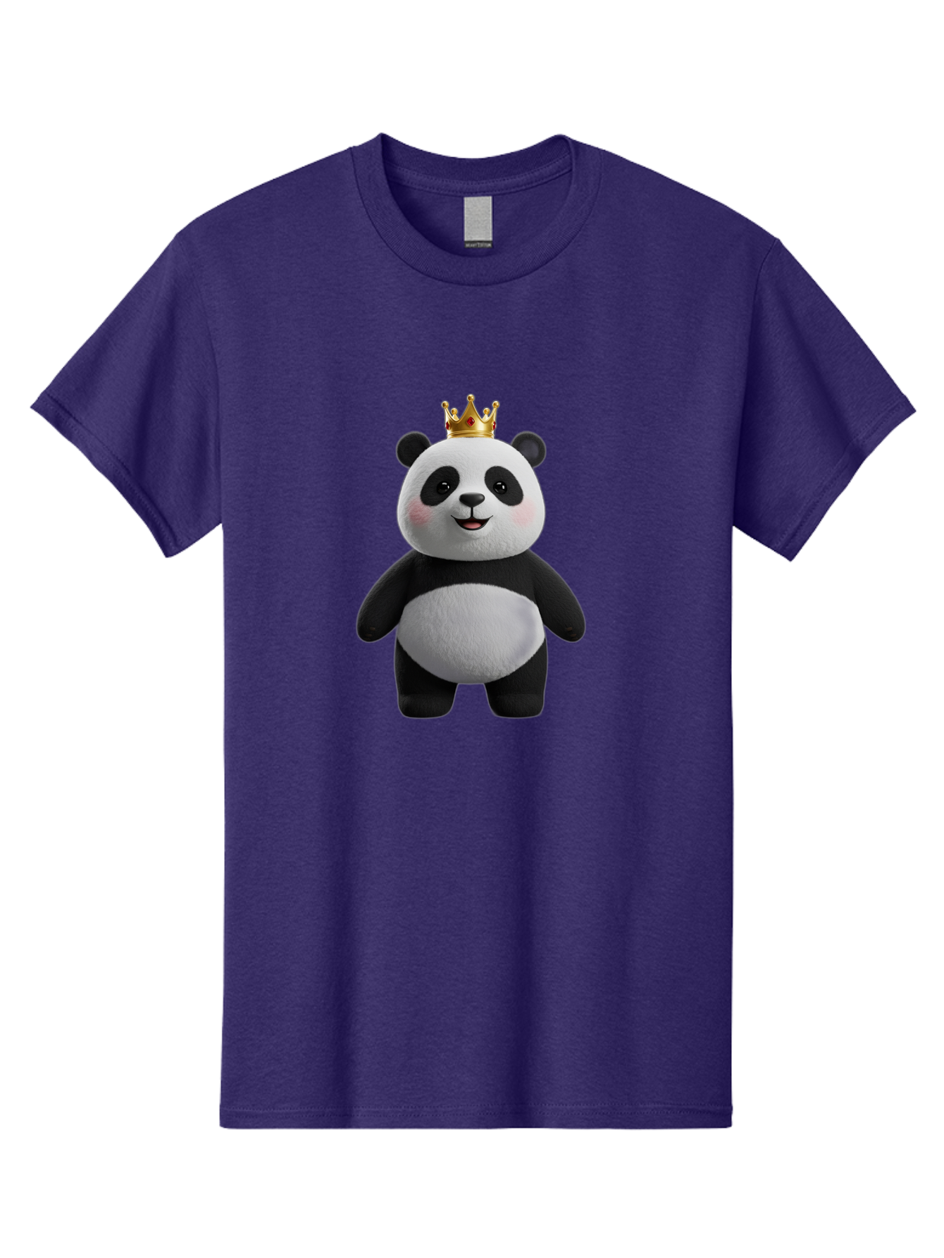 Panda-With-Crown-7 Men'S Graphic Tee, 100% Cotton, Comfortable Casual Summer Wear, Machine Washable, Cartoon Panda, Cute Animal, Panda Bear, Crown On Head, Regal Animal, Adorable Creature, Funny Character, Digital Art, Illustration, Bae614 10