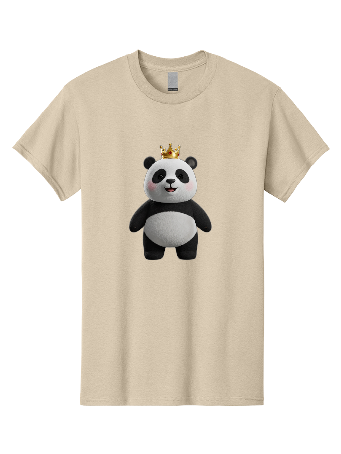 Panda-With-Crown-7 Men'S Graphic Tee, 100% Cotton, Comfortable Casual Summer Wear, Machine Washable, Cartoon Panda, Cute Animal, Panda Bear, Crown On Head, Regal Animal, Adorable Creature, Funny Character, Digital Art, Illustration, Bae614 15