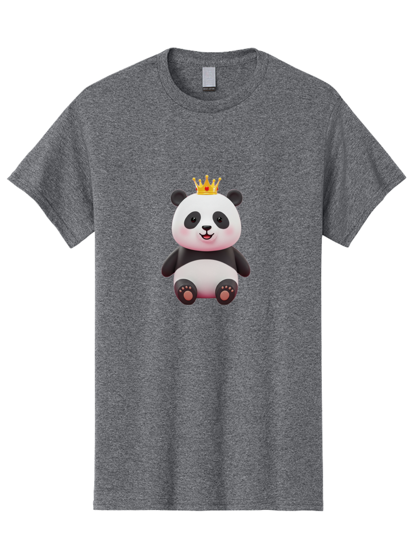 Panda-With-Gold-Crown-1 Men'S Graphic Tee, 100% Cotton, Comfortable Casual Summer Wear, Machine Washable, Cartoon Panda, Cute Panda, Panda Bear, King Panda, Crowned Animal, Regal Creature, Adorable Cartoon Character, Funny Animal, Royalty, Bae617 9