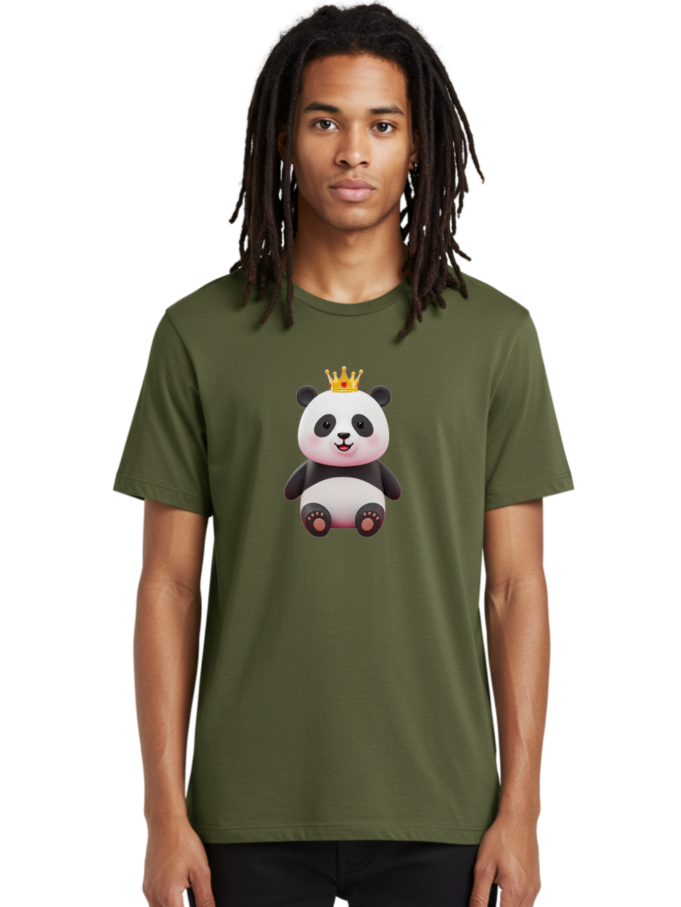 Panda-With-Gold-Crown-1 Men'S Graphic Tee, 100% Cotton, Comfortable Casual Summer Wear, Machine Washable, Cartoon Panda, Cute Panda, Panda Bear, King Panda, Crowned Animal, Regal Creature, Adorable Cartoon Character, Funny Animal, Royalty, Bae617 16