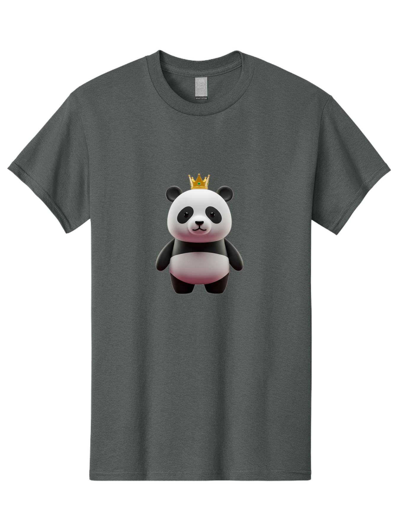 Panda-With-Gold-Crown Men'S Graphic Tee, 100% Cotton, Comfortable Casual Summer Wear, Machine Washable, Cartoon Panda, Panda Bear, Cute Animal, Crown On Head, Royal Treatment, Adorable Creature, Funny Character, 3D Illustration, Bae618 12