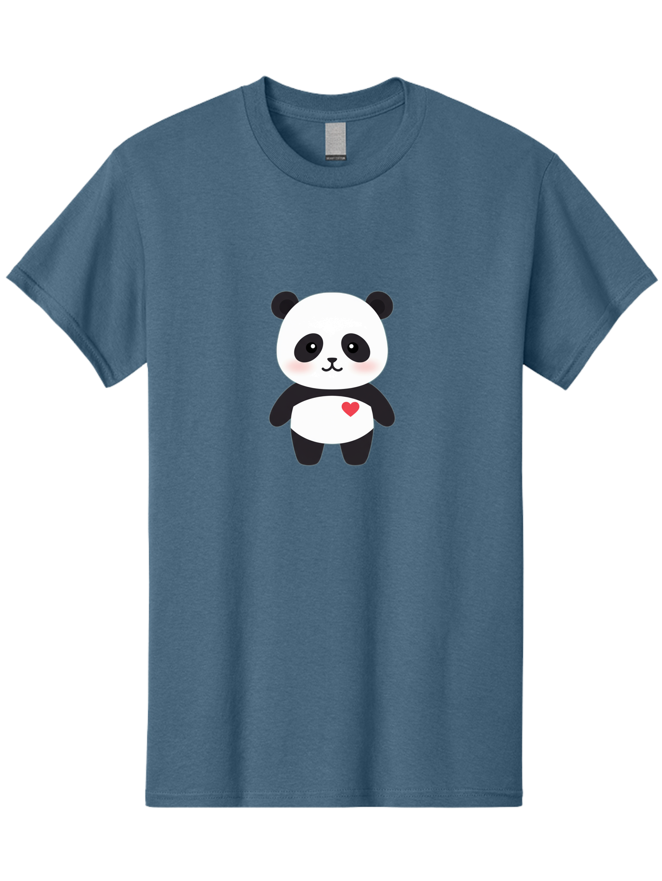 Panda Men'S Graphic Tee, 100% Cotton, Comfortable Casual Summer Wear, Machine Washable, Cute Cartoon Panda, Adorable Illustration, Sweet Panda Bear, Heart On Belly, Kawaii Character, Black And White Panda, Cartoon Love, Sweet Illustration, Bae626 5