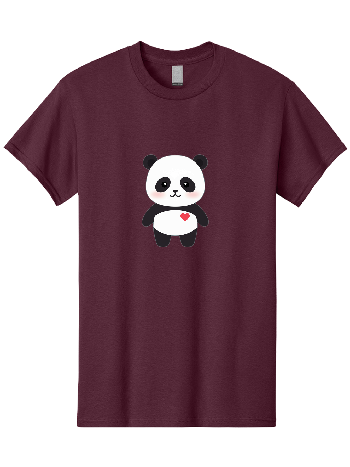Panda Men'S Graphic Tee, 100% Cotton, Comfortable Casual Summer Wear, Machine Washable, Cute Cartoon Panda, Adorable Illustration, Sweet Panda Bear, Heart On Belly, Kawaii Character, Black And White Panda, Cartoon Love, Sweet Illustration, Bae626 1