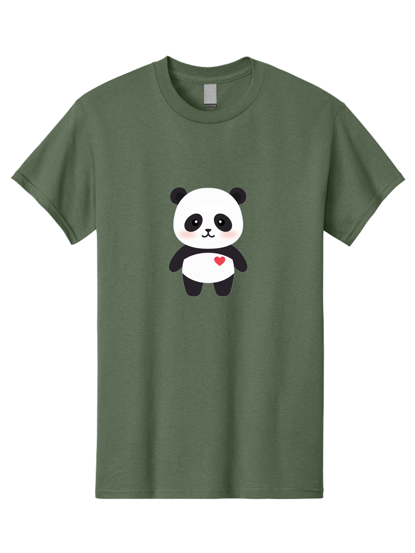 Panda Men'S Graphic Tee, 100% Cotton, Comfortable Casual Summer Wear, Machine Washable, Cute Cartoon Panda, Adorable Illustration, Sweet Panda Bear, Heart On Belly, Kawaii Character, Black And White Panda, Cartoon Love, Sweet Illustration, Bae626 7