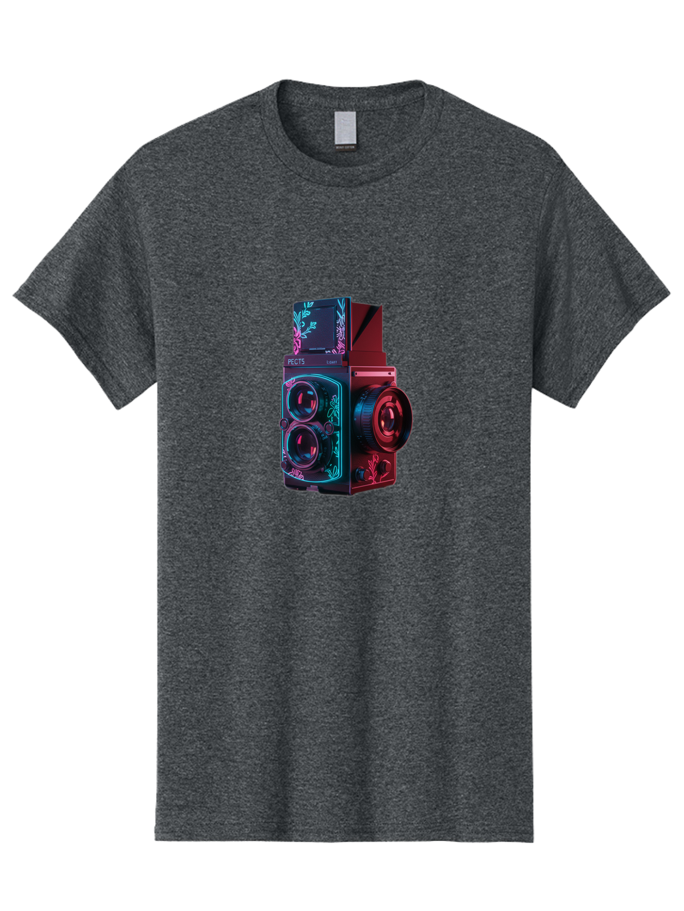 Pects-Lumary Men'S Graphic Tee, 100% Cotton, Comfortable Casual Summer Wear, Machine Washable, Pects Lumary Camera, Professional Photography, Neon Lights, Futuristic Design, Camera Equipment, Floral Patterns, Vibrant Colors, Photography Gear, Bae631 10