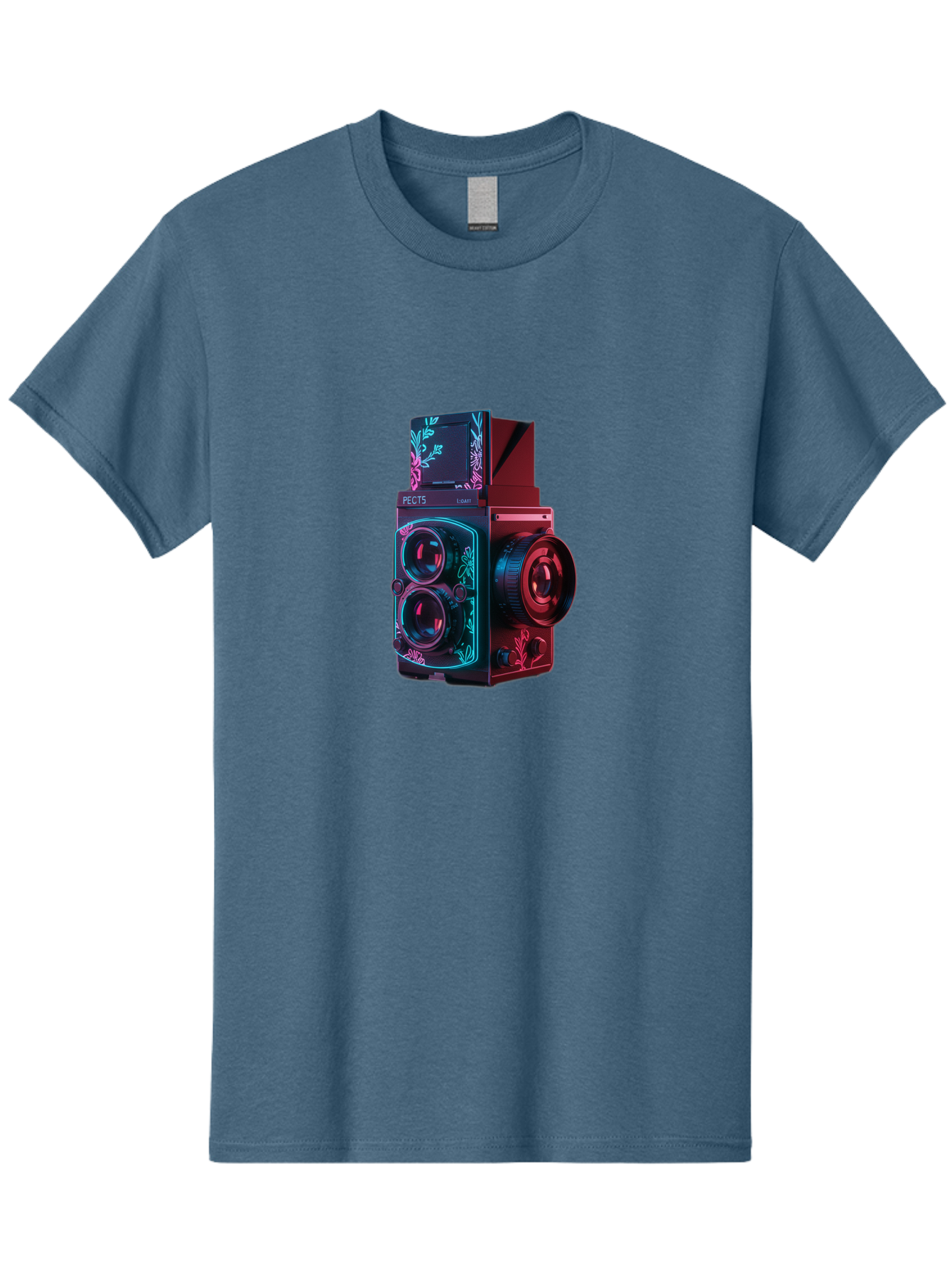 Pects-Lumary Men'S Graphic Tee, 100% Cotton, Comfortable Casual Summer Wear, Machine Washable, Pects Lumary Camera, Professional Photography, Neon Lights, Futuristic Design, Camera Equipment, Floral Patterns, Vibrant Colors, Photography Gear, Bae631 12