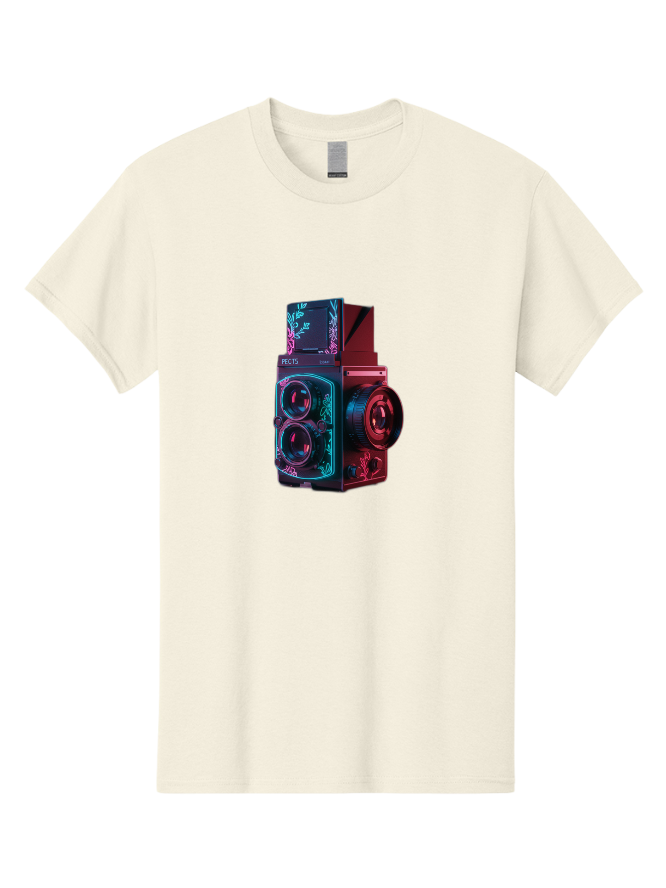 Pects-Lumary Men'S Graphic Tee, 100% Cotton, Comfortable Casual Summer Wear, Machine Washable, Pects Lumary Camera, Professional Photography, Neon Lights, Futuristic Design, Camera Equipment, Floral Patterns, Vibrant Colors, Photography Gear, Bae631 14