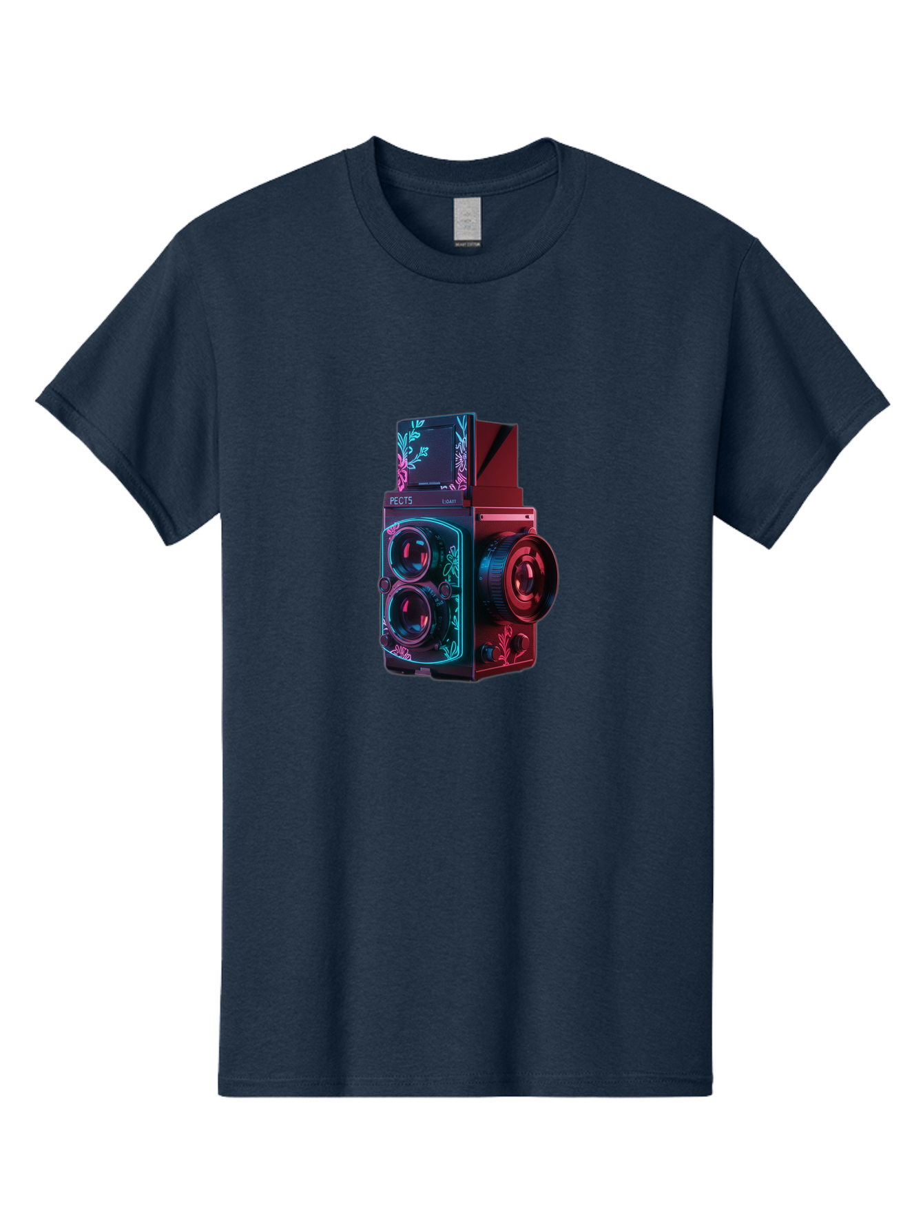 Pects-Lumary Men'S Graphic Tee, 100% Cotton, Comfortable Casual Summer Wear, Machine Washable, Pects Lumary Camera, Professional Photography, Neon Lights, Futuristic Design, Camera Equipment, Floral Patterns, Vibrant Colors, Photography Gear, Bae631 11