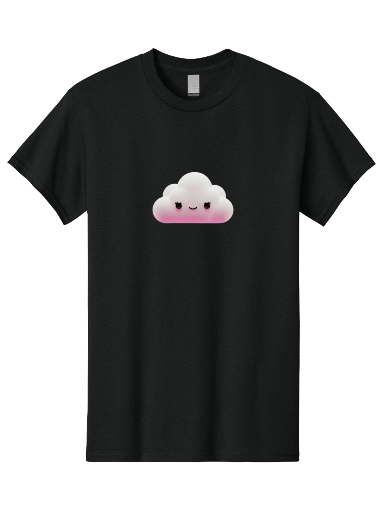 Pink-Cloud-1 Men'S Graphic Tee, 100% Cotton, Comfortable Casual Summer Wear, Machine Washable, Cute Cloud, Cartoon Character, Smiling Face, Fluffy Cloud, Soft Pink, Whimsical Design, Kawaii Art, Digital Illustration, Happy Cloud Bae633 2