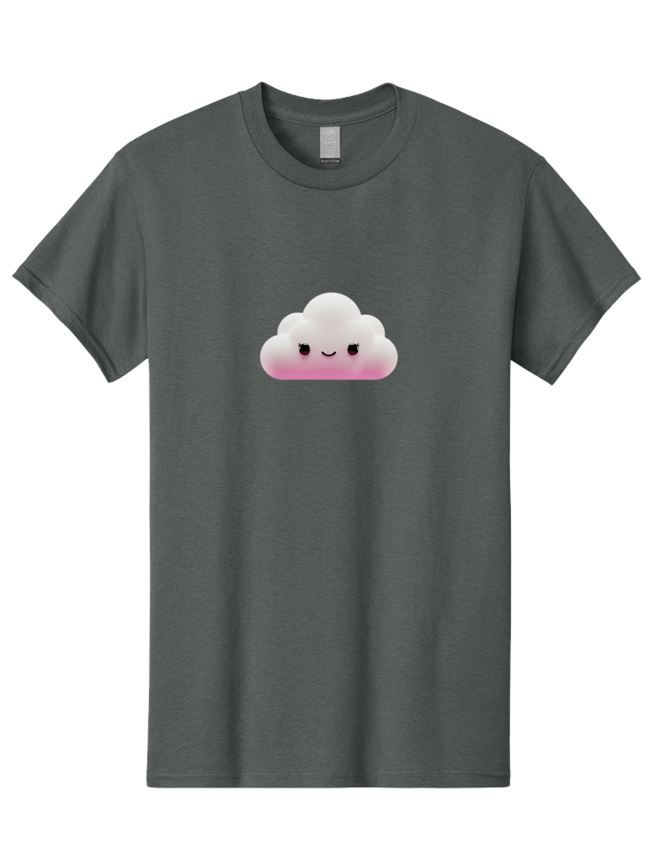 Pink-Cloud-1 Men'S Graphic Tee, 100% Cotton, Comfortable Casual Summer Wear, Machine Washable, Cute Cloud, Cartoon Character, Smiling Face, Fluffy Cloud, Soft Pink, Whimsical Design, Kawaii Art, Digital Illustration, Happy Cloud Bae633 6